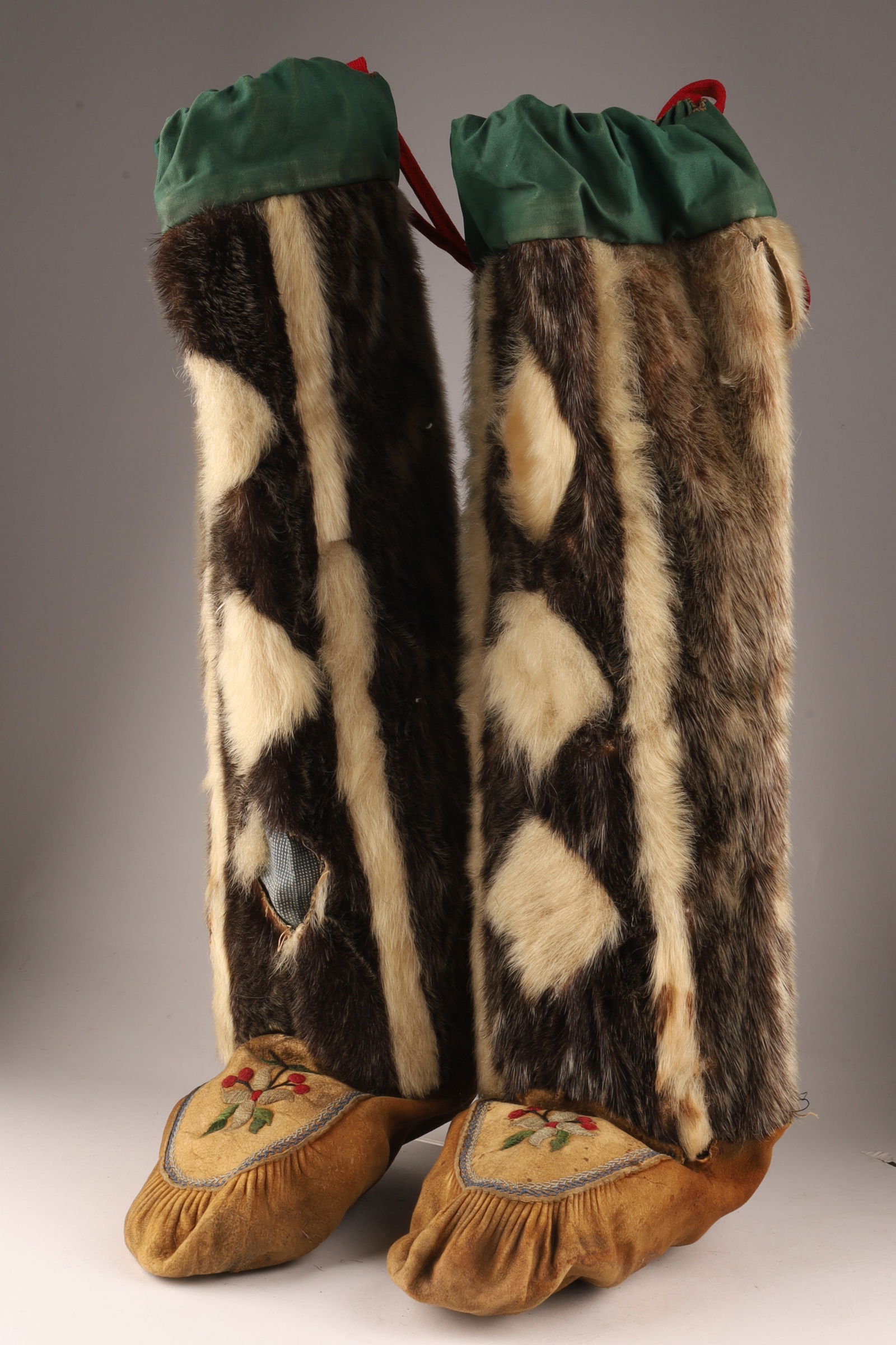 Inuit Seal Skin and Leather Child's Boots, ca. 1950s-60s (1 of 10)