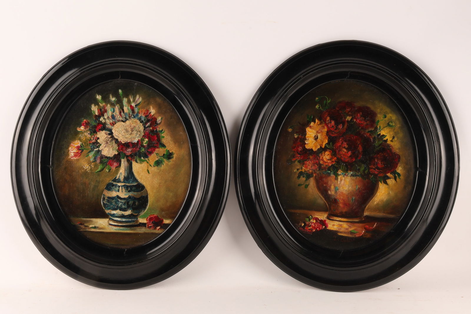 Pair of Victorian Still Life Flower Paintings Signed (1 of 8)