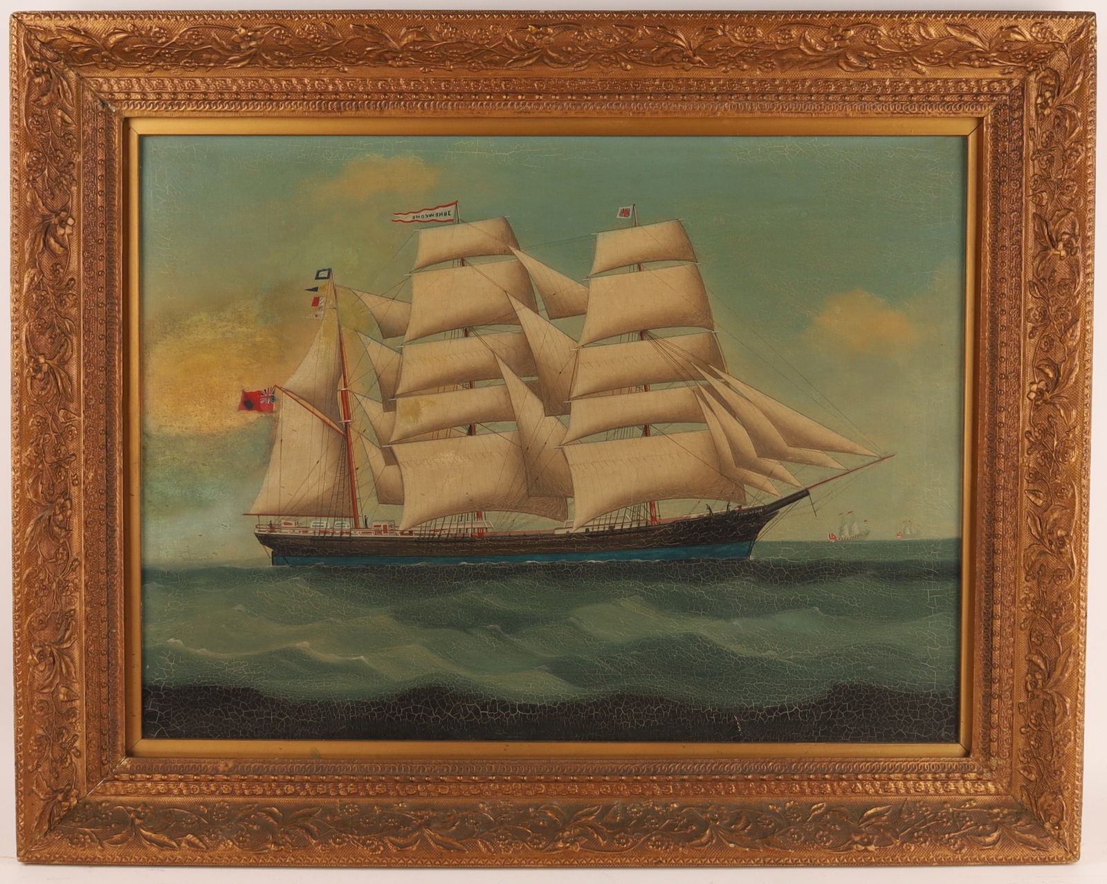 Chinese School JB Newcombe Folk Art Ship Painting (1 of 6)