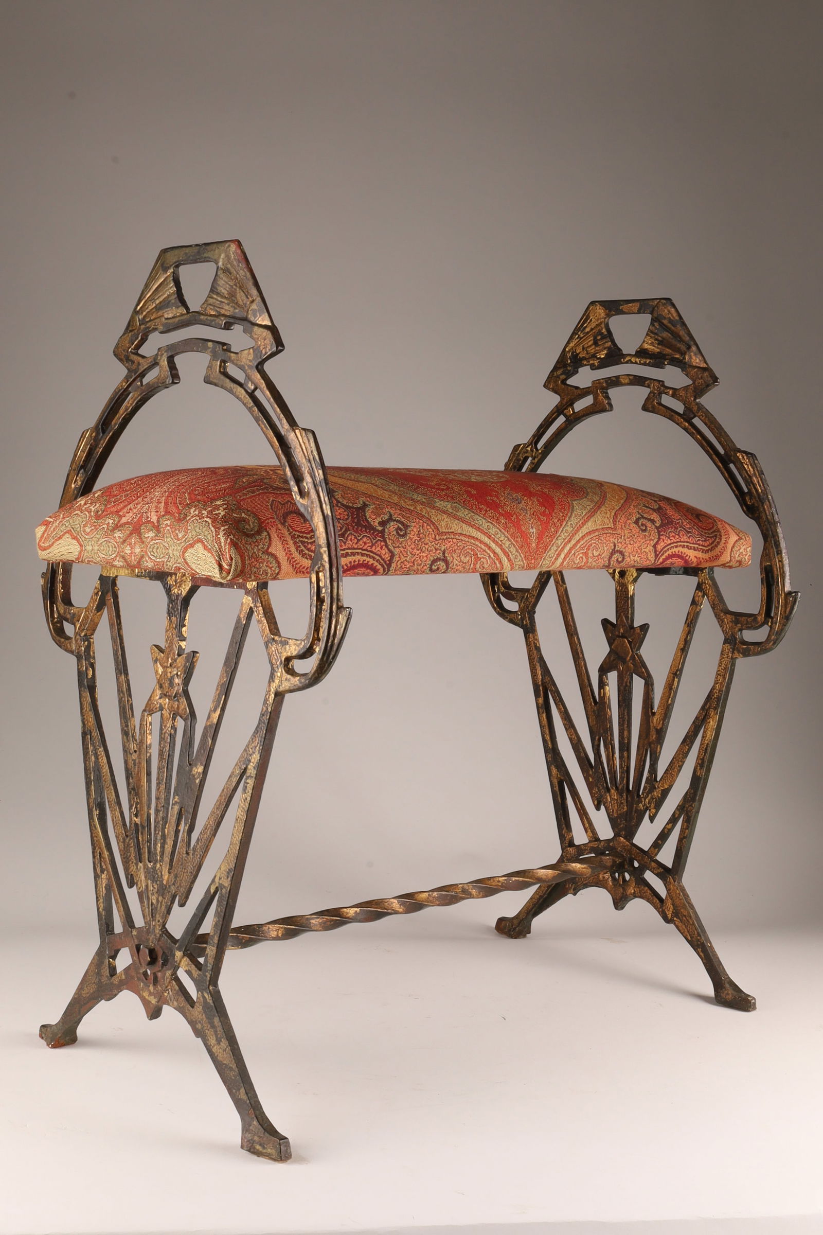 Antique 1930s Cast Iron Art Deco Vanity or Window Bench (1 of 5)