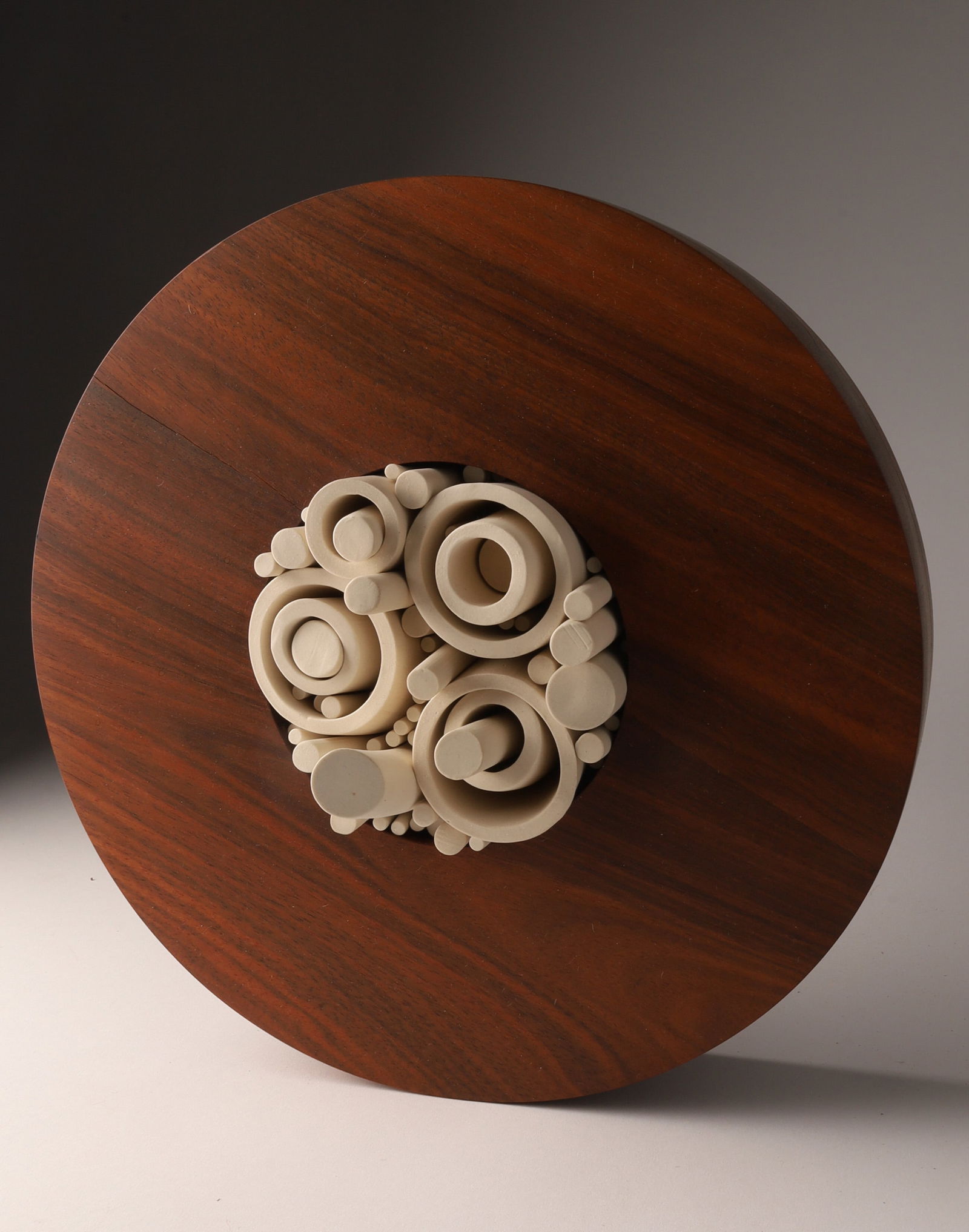 Pascale Girardin Canadian Modernist Wood and Ceramic Wall Sculpture (1 of 11)