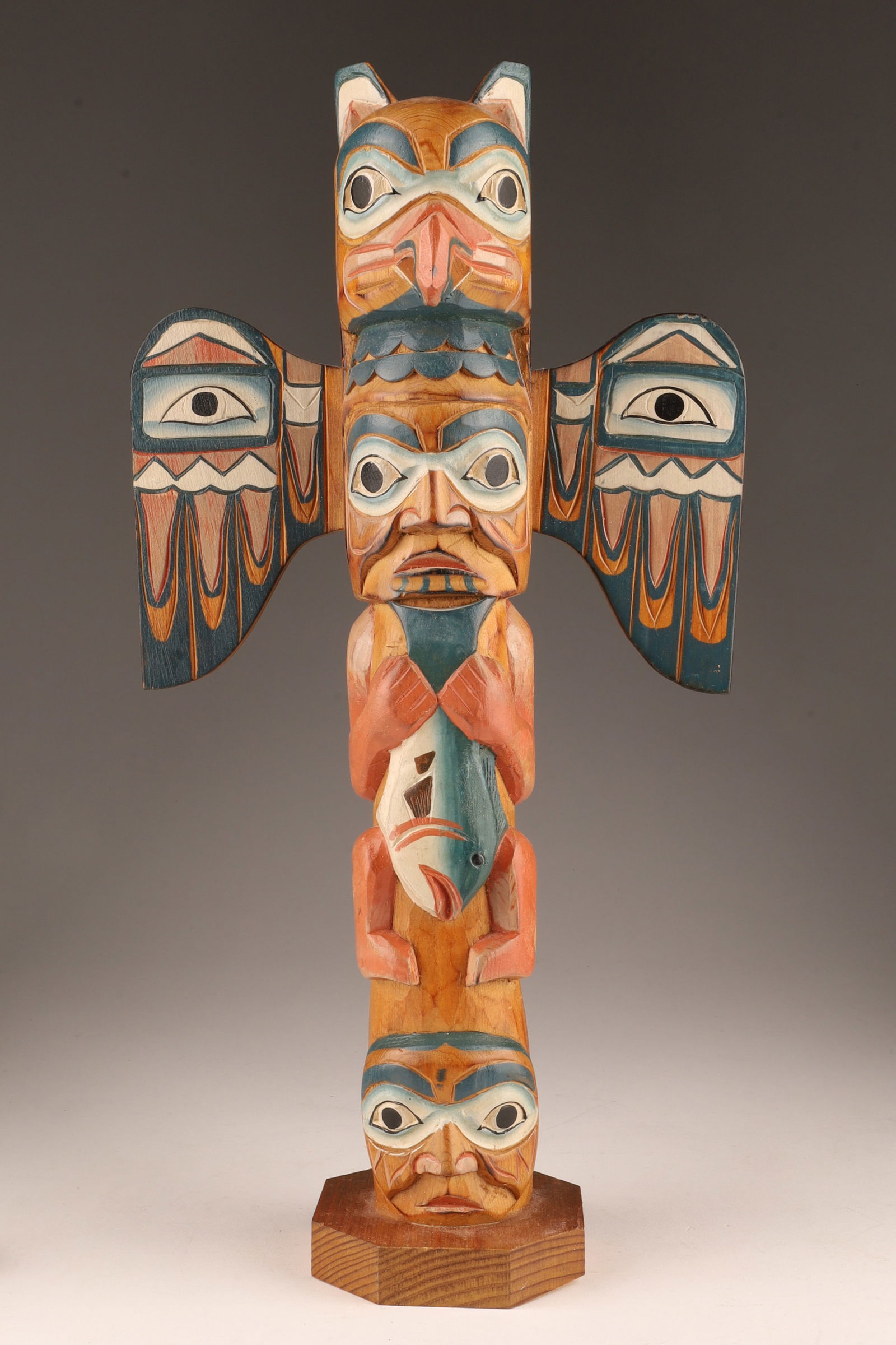 Native American Wood Carved Totem Signed Patrick Seale (1 of 7)