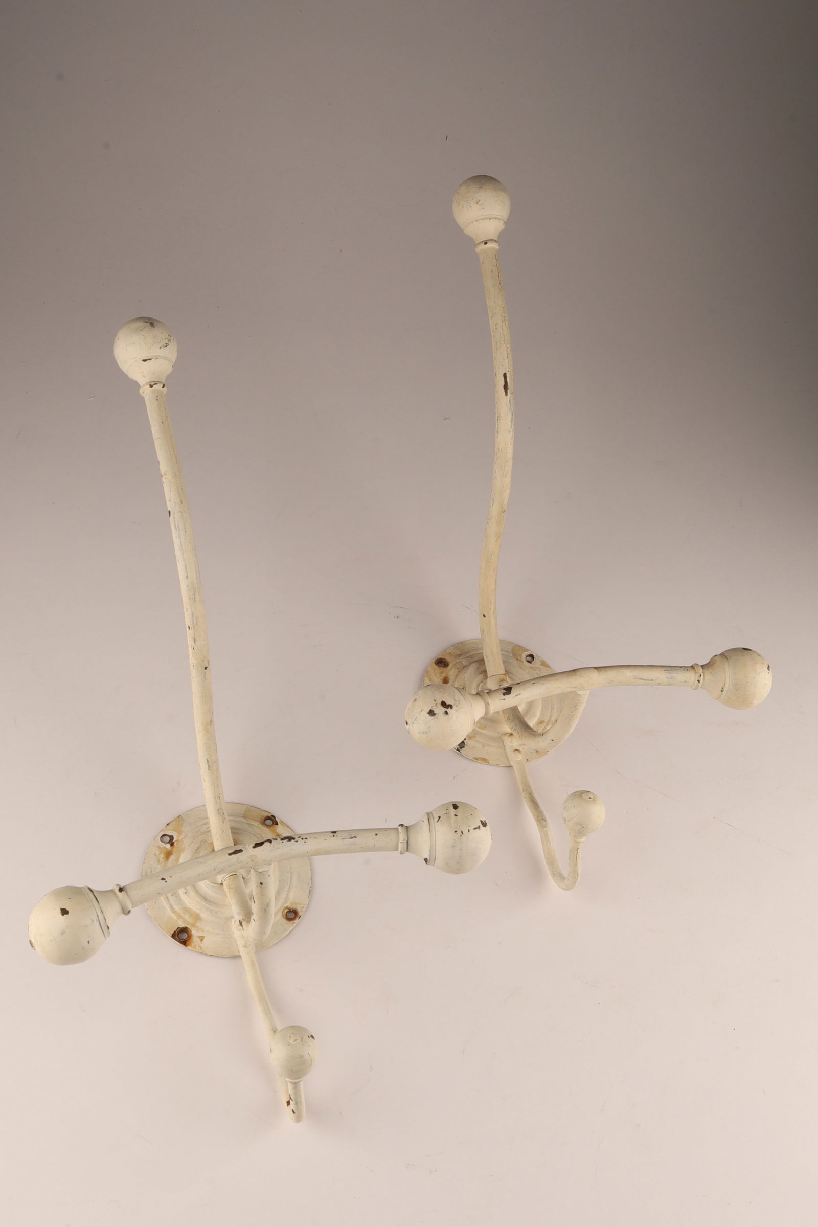 Pair of Edwardian White Painted Hat & Coat Hooks (1 of 6)