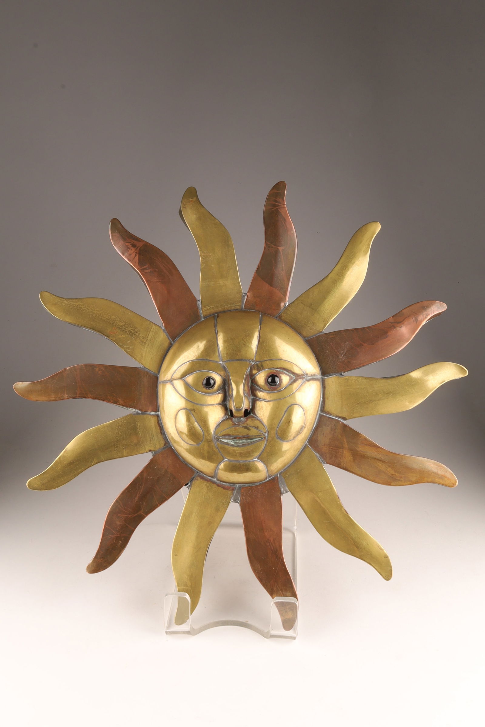 Sergio Bustamante (Mexico, B. 1949) Brass Copper Sun Wall Sculpture (1 of 7)