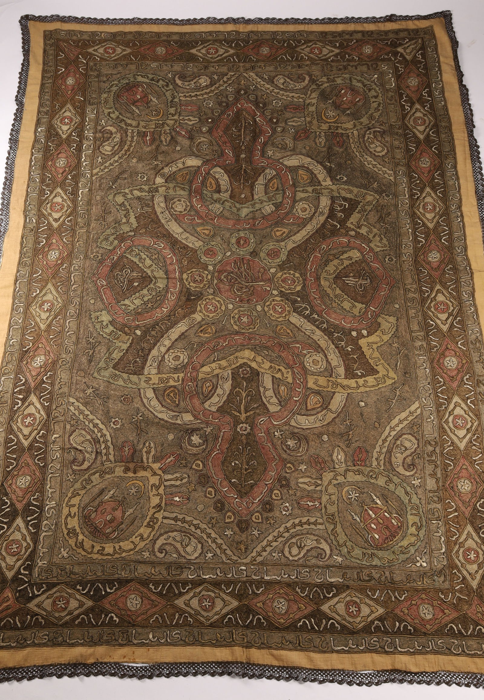 Antique Ottoman Turkish Silk and Metal Embroidery Tapestry (1 of 8)