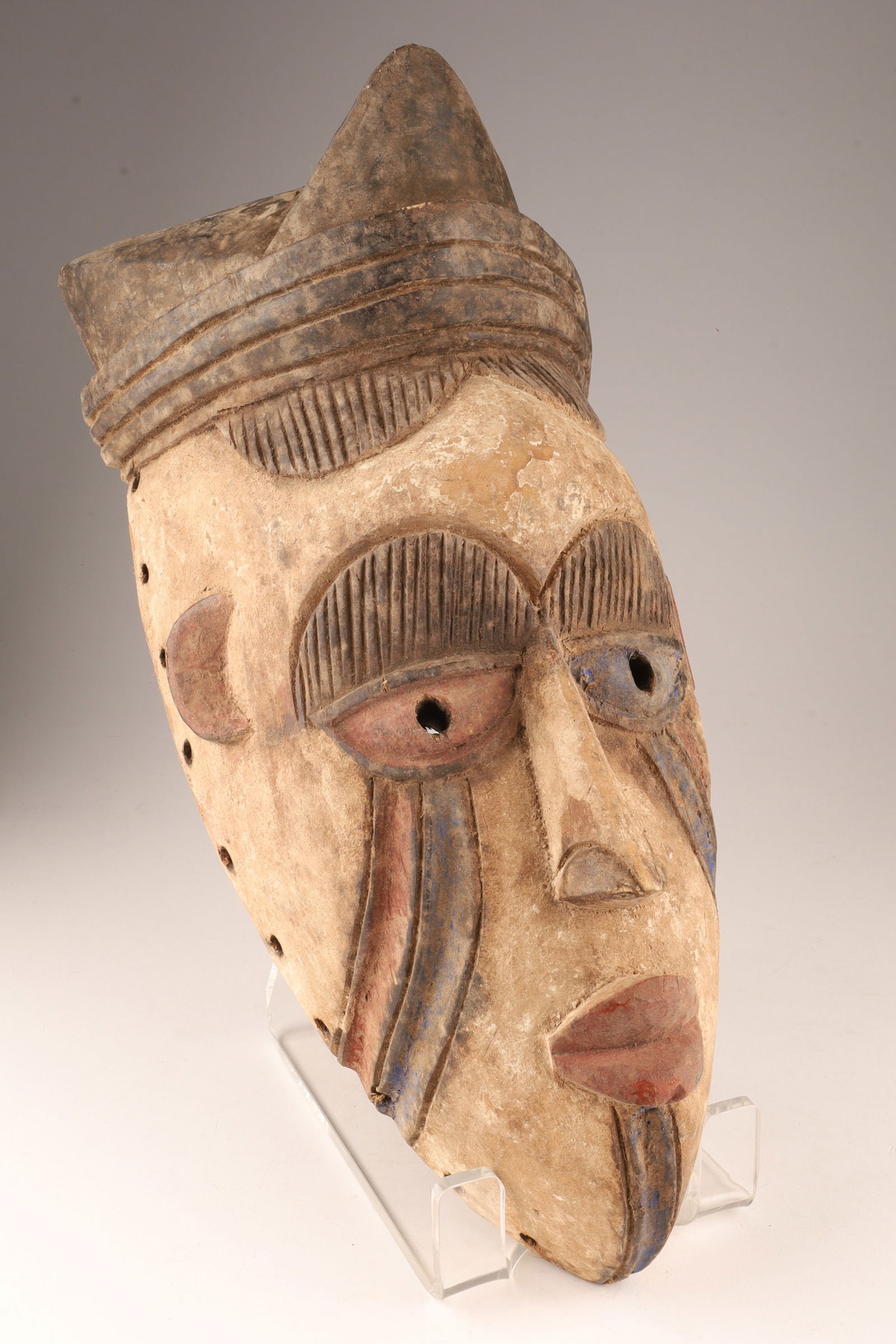 Kuba (Kasai Region, D.R. Congo), Ritual Dance Mask with Cloth Remnant (1 of 7)