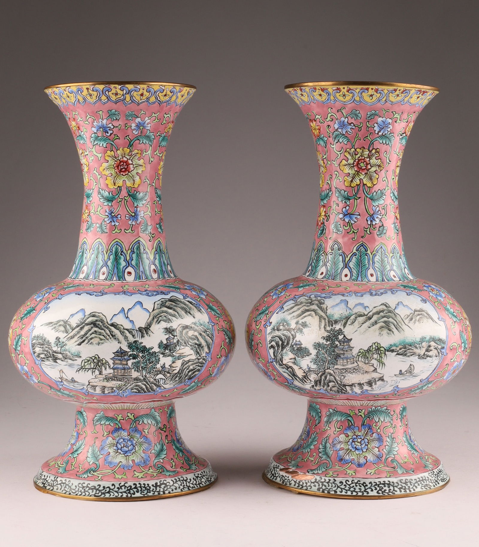 Pair of Chinese Export Famille Rose Vases, Republic Period (1 of 9)