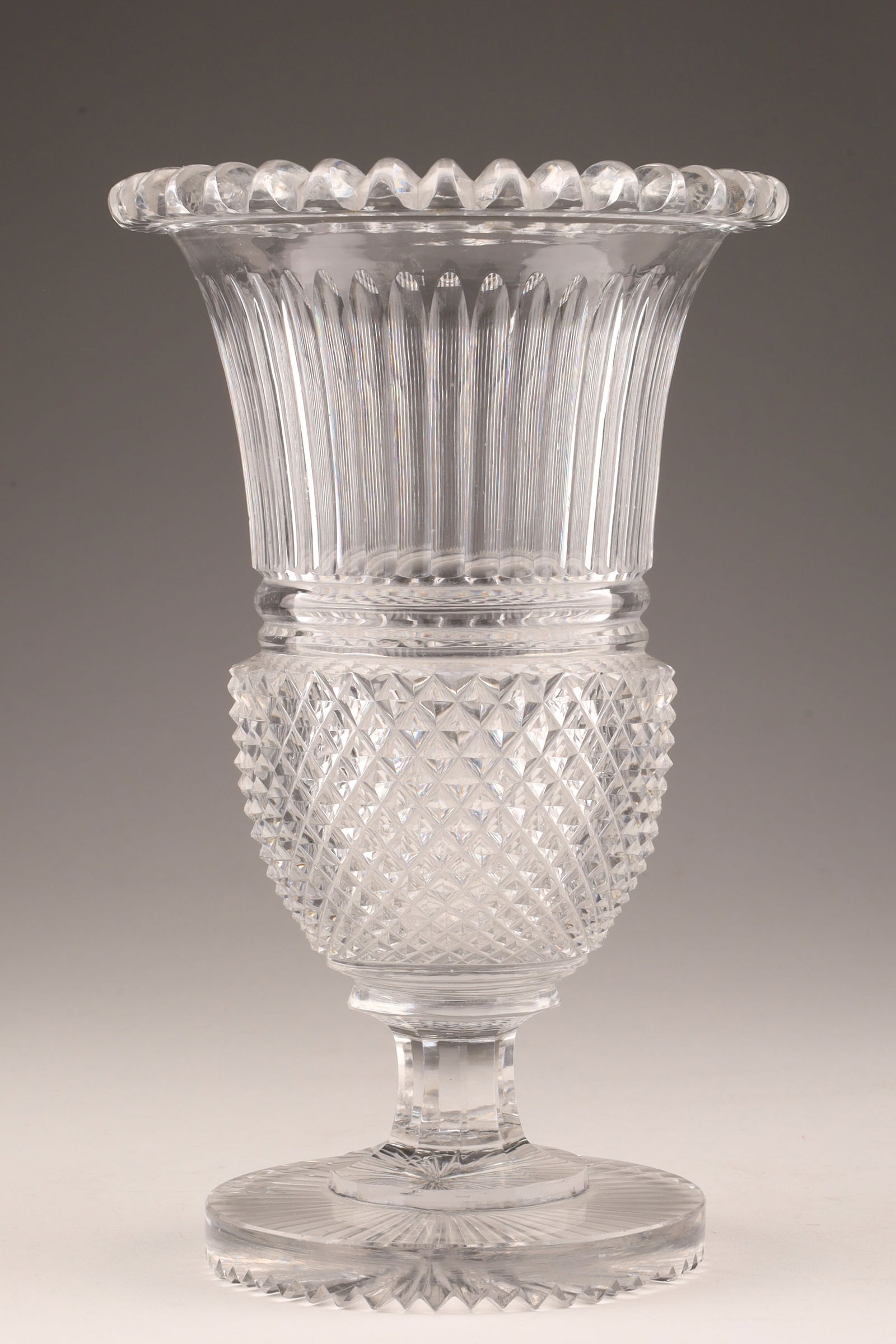 Antique Anglo Irish Crystal Thistle Form Urn Vase (1 of 6)