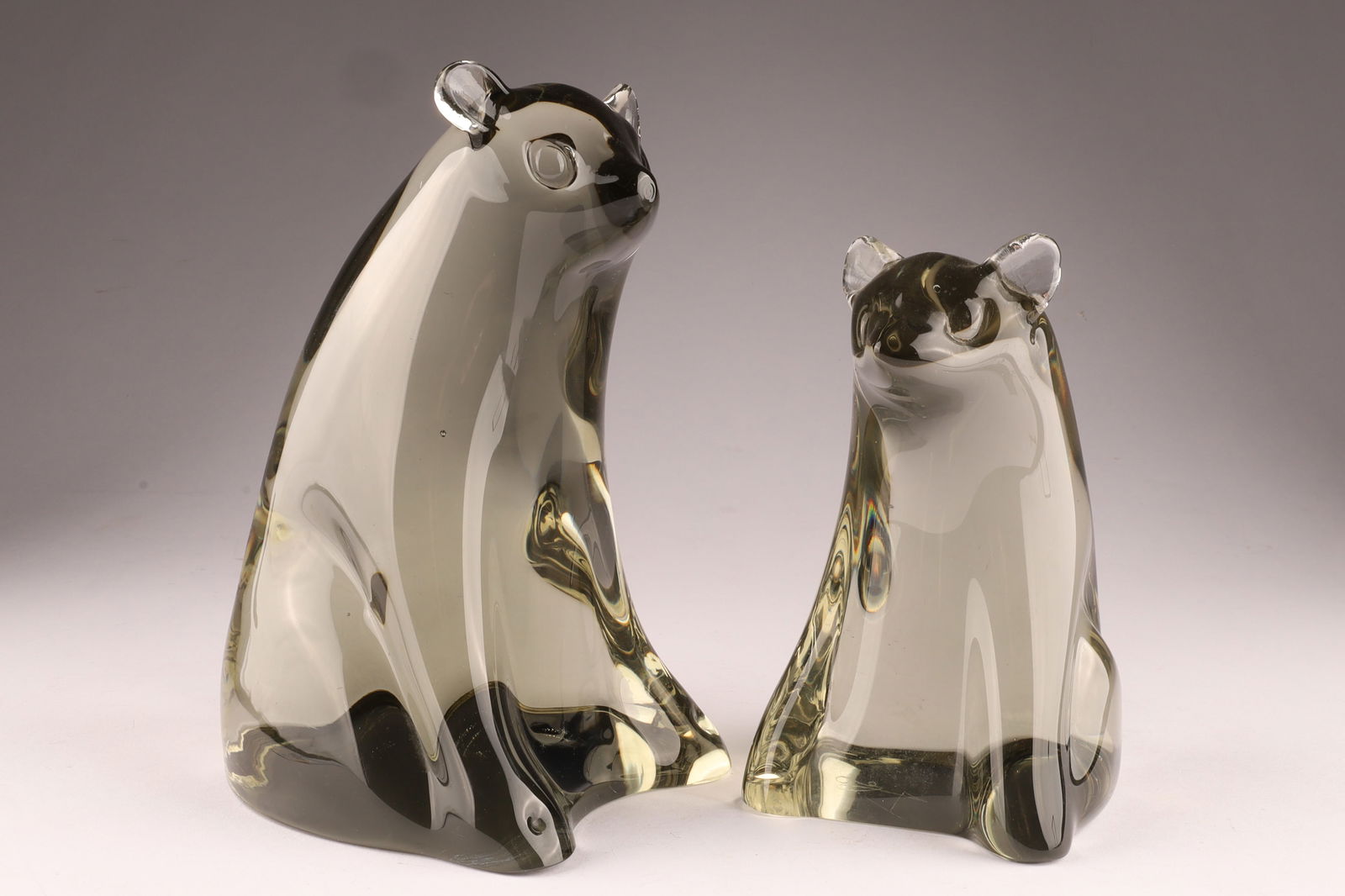 Pair 1970s Livio Seguso Murano Art Glass Bears (1 of 8)