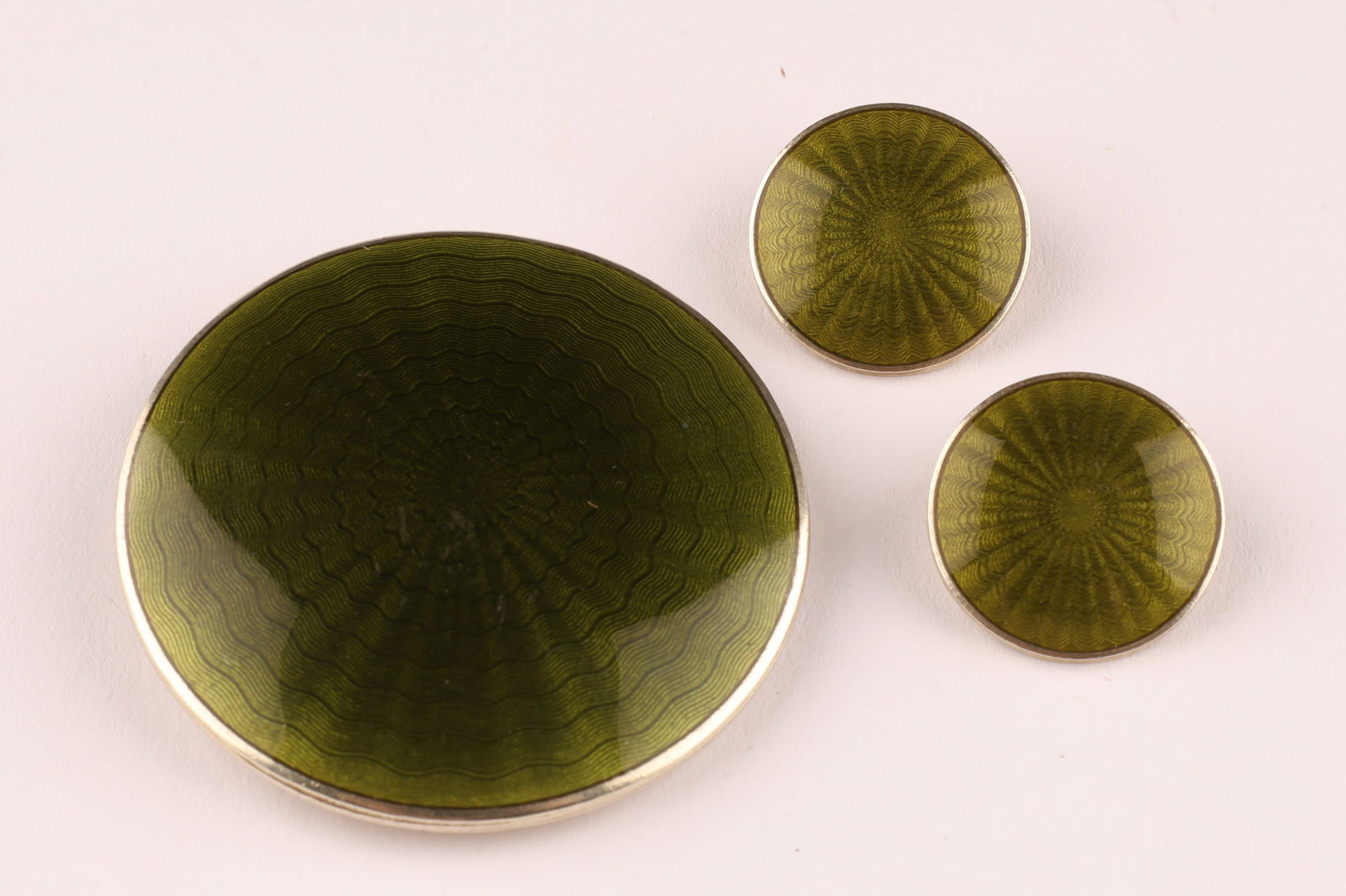 Mid Century Sterling and Guilloche Earrings and Brooch set Norway Finn Jensen (1 of 9)