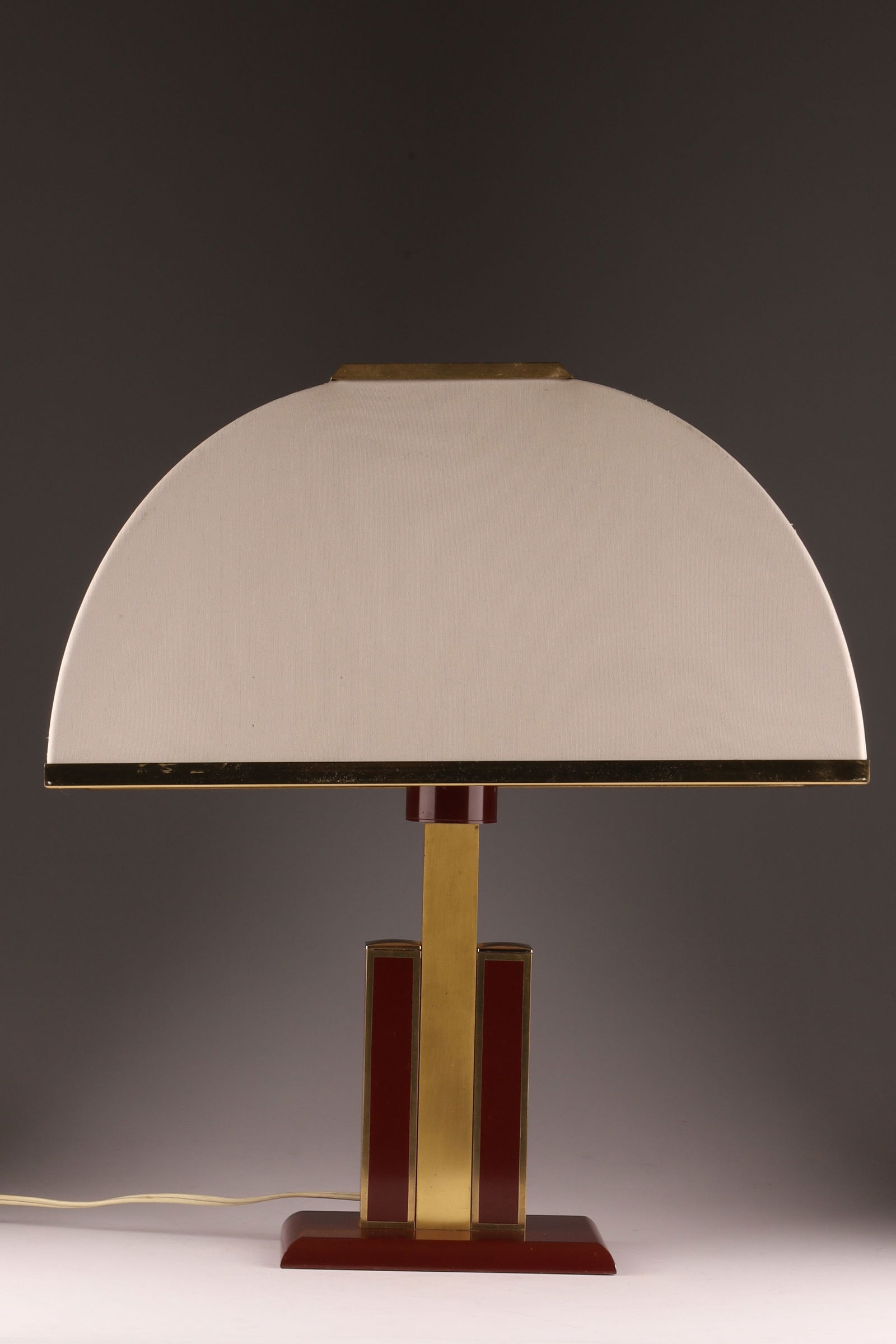 1960s Mid Century Romeo Rega Red Lacquered Brass Italian Table Lamp (1 of 5)