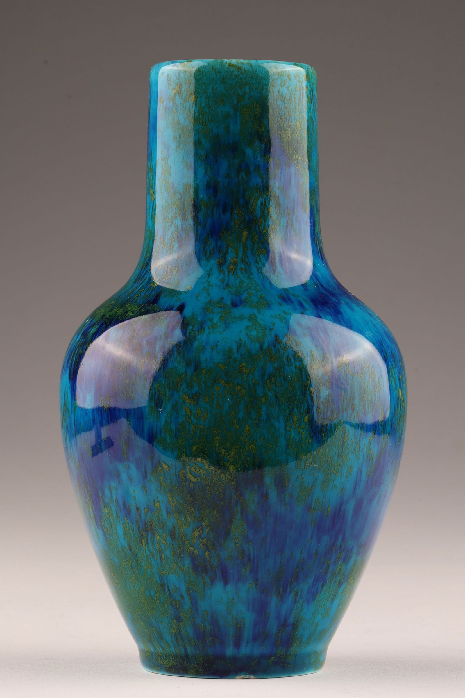 French Art Deco Paul Millet Sevres Blue Flambe Porcelain Vase (1 of 7)