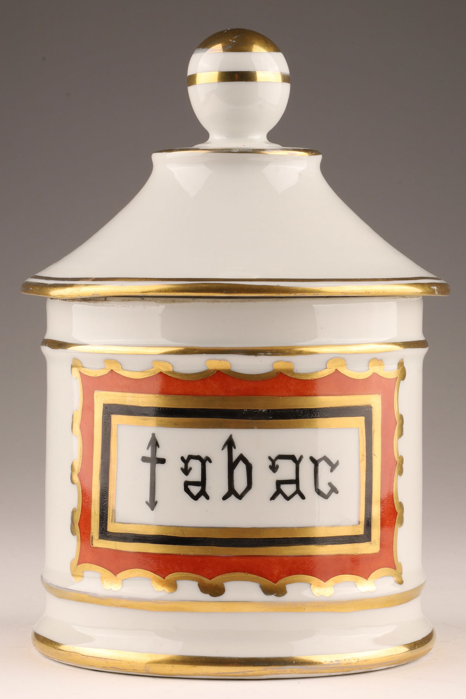 Antique French Apothecary Tobacco Porcelain Canister (1 of 6)