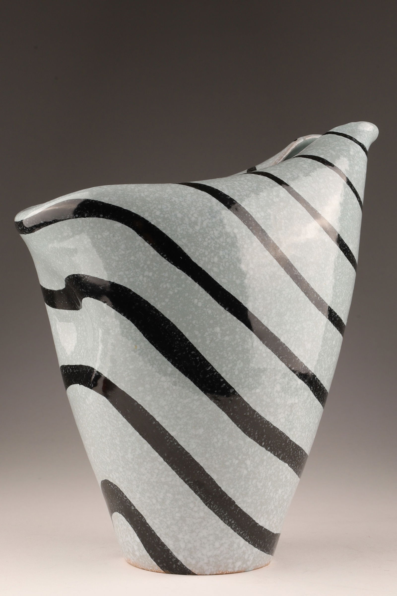 Mid Century Italy Gamboni Style Vase for Henry Morgan & Co.: Mid Century Italy Gamboni Style Vase for Henry Morgan & Co. Marked on underside, 358. Measuring 9 inches H x 8.5 inches W.