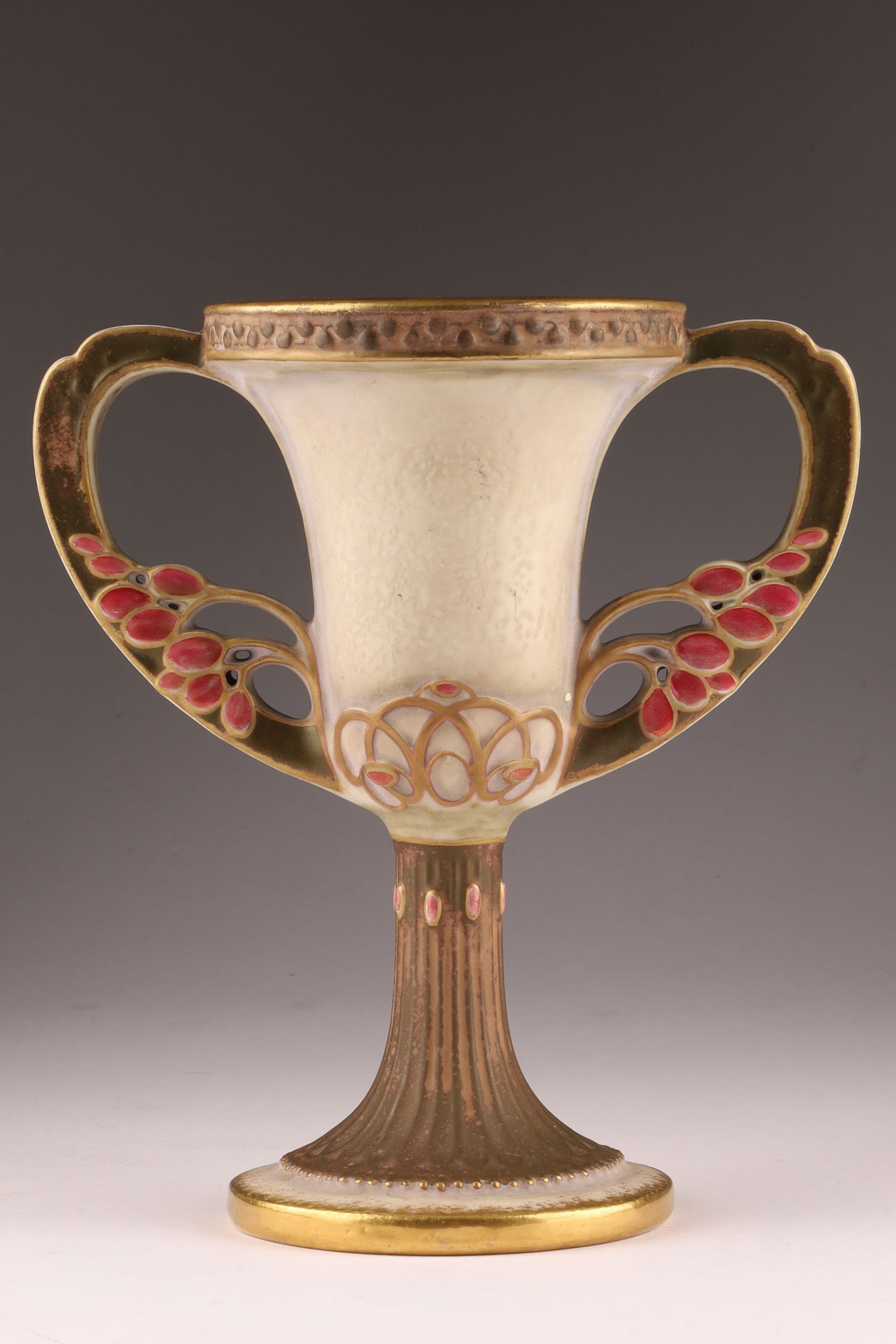 Art Nouveau Austrian or Czechoslovakian Amphora pottery Vase c.1900: Art Nouveau Austrian or Czechoslovakian Amphora pottery Vase c.1900. Marked on underside, 8.5 inches H x 7 W.