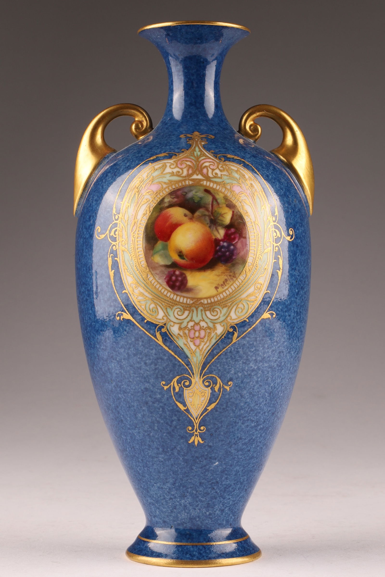 Antique Royal Worcester George Moseley Porcelain two-handled vase (1 of 6)