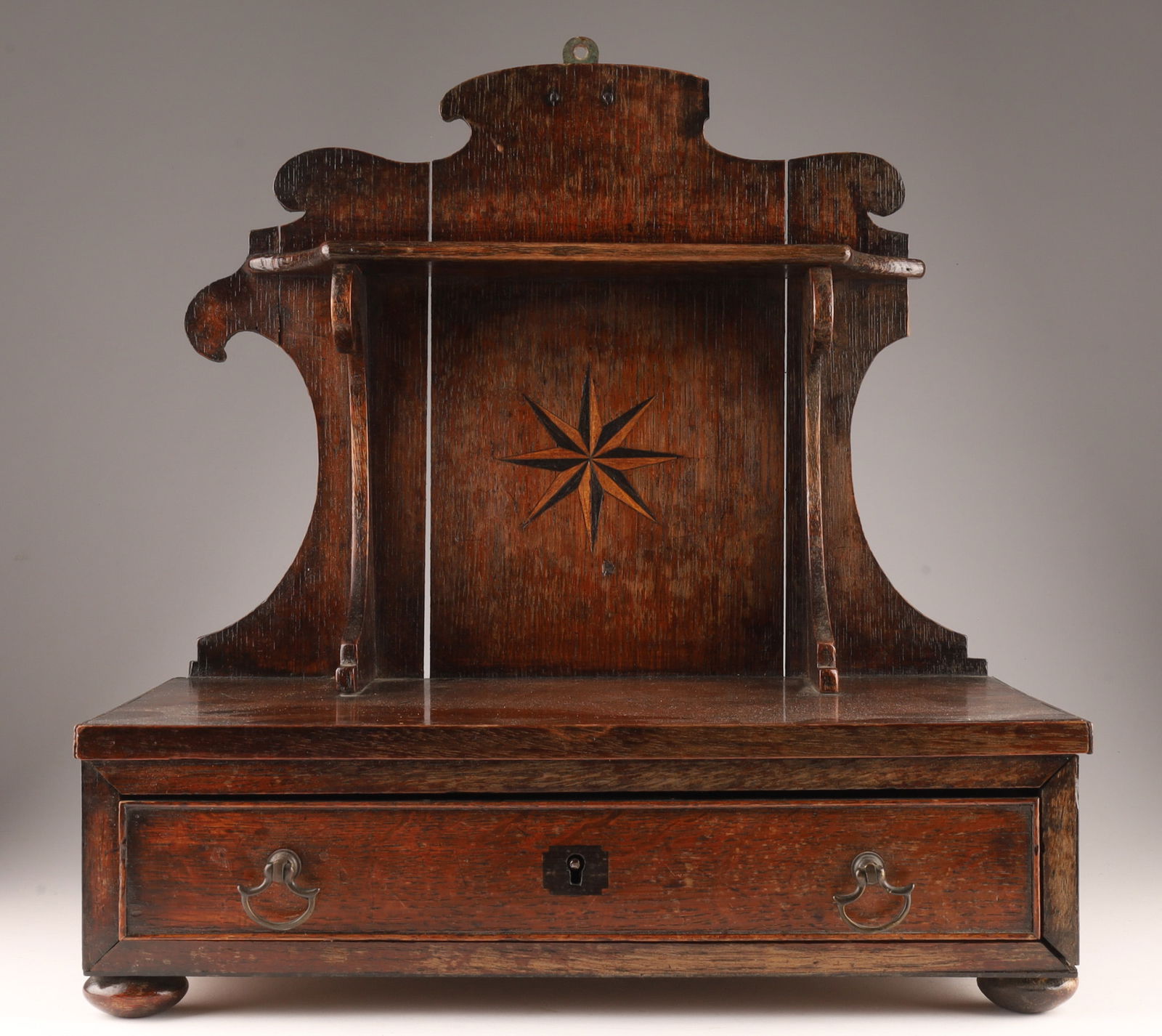 Antique English George III Period Oak and Mahogany Salt Box (1 of 12)