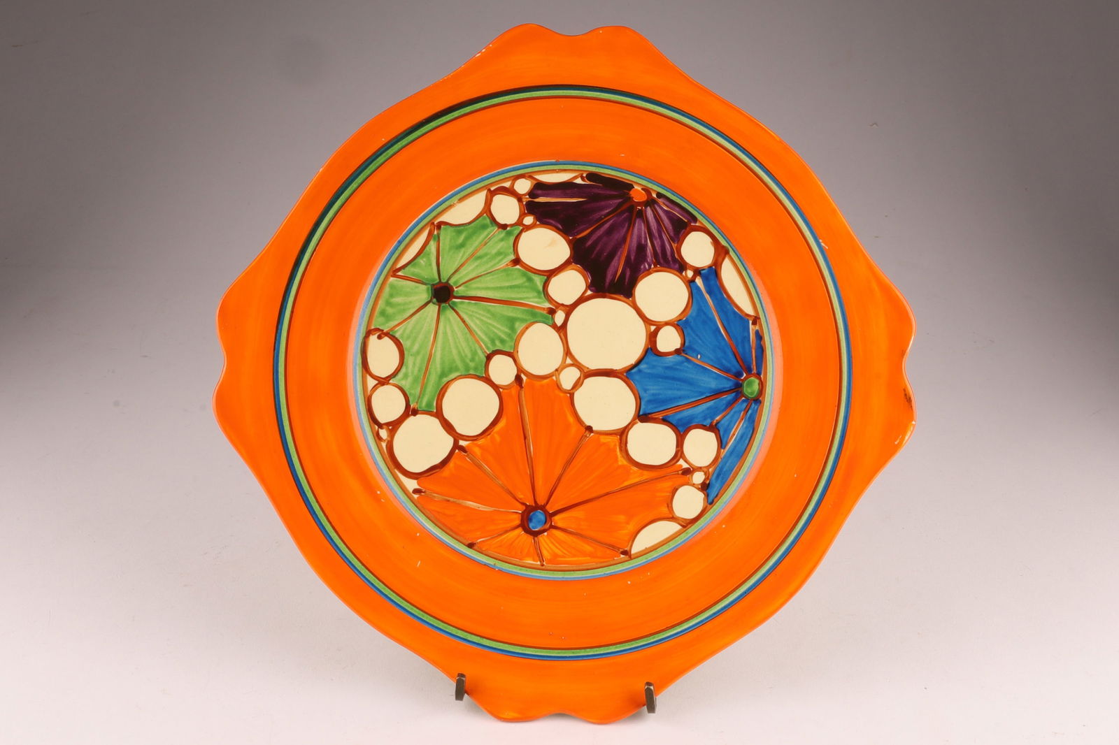 1920s Clarice Cliff Porcelain Fantasque "Broth" Plate (1 of 4)