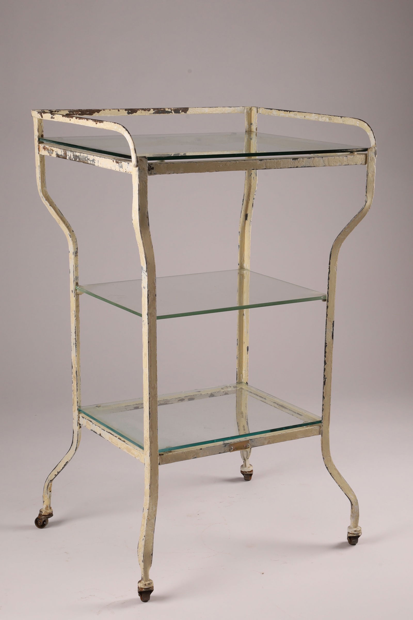 Antique American Medical Industrial Three-tier Metal Cart Table (1 of 6)