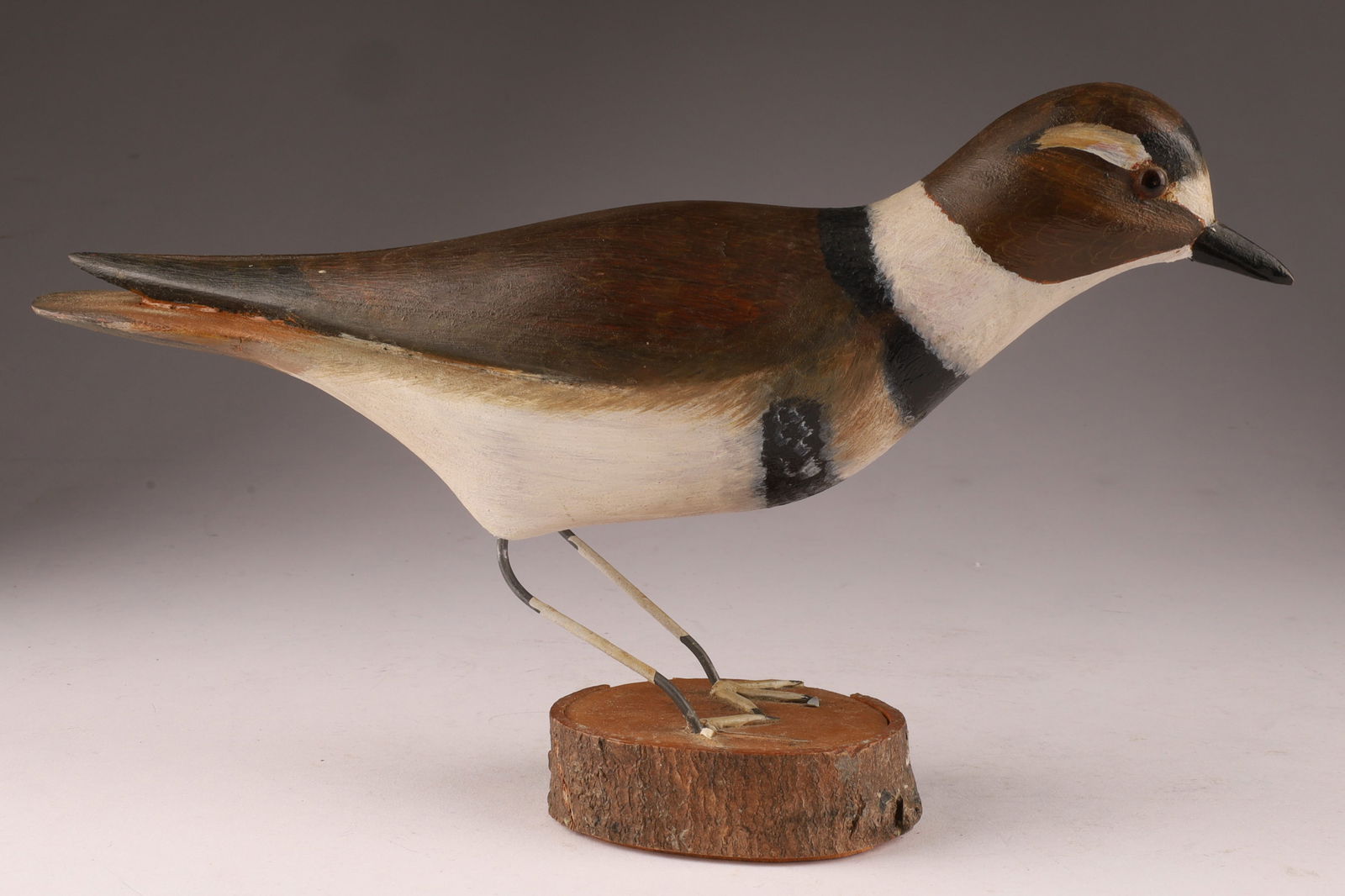 Folk Art 1974 Well Carved and Painted Killdeer Bird Figurine By L.R. (1 of 8)