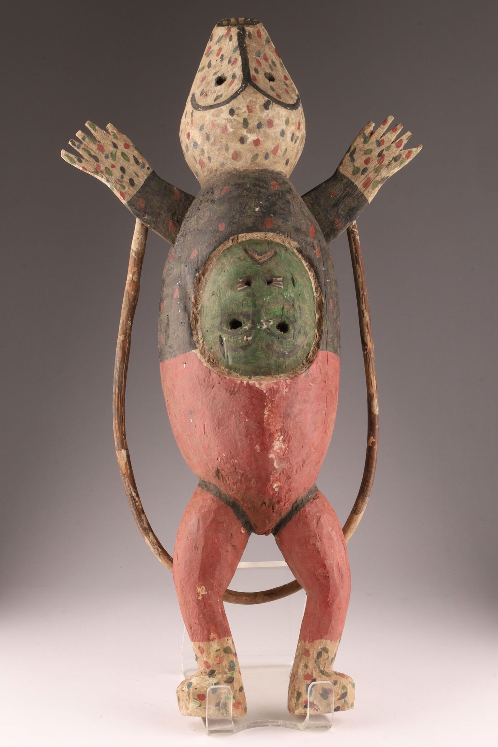 Inuit Yup’ik Ceremonial Inverted Figure Mask, Alaska, mid-20th century (1 of 5)