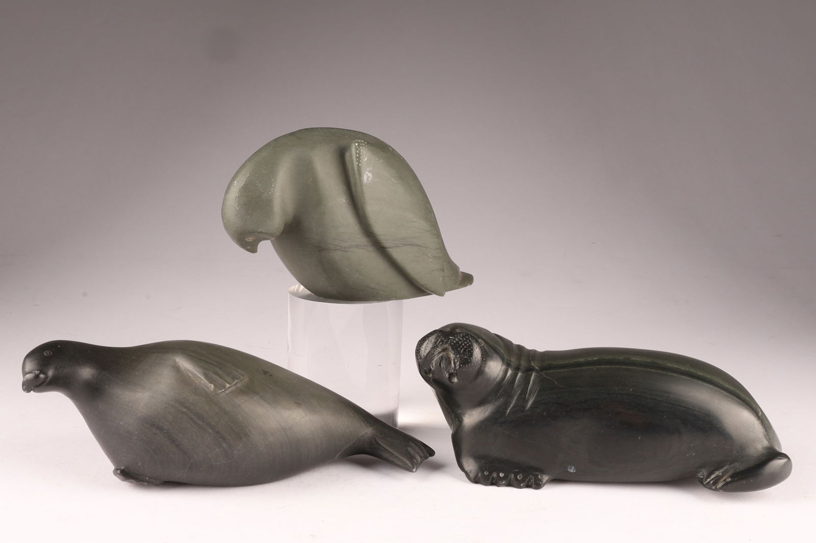 Lot of 3 Inuit Soapstone Carvings (1 of 9)