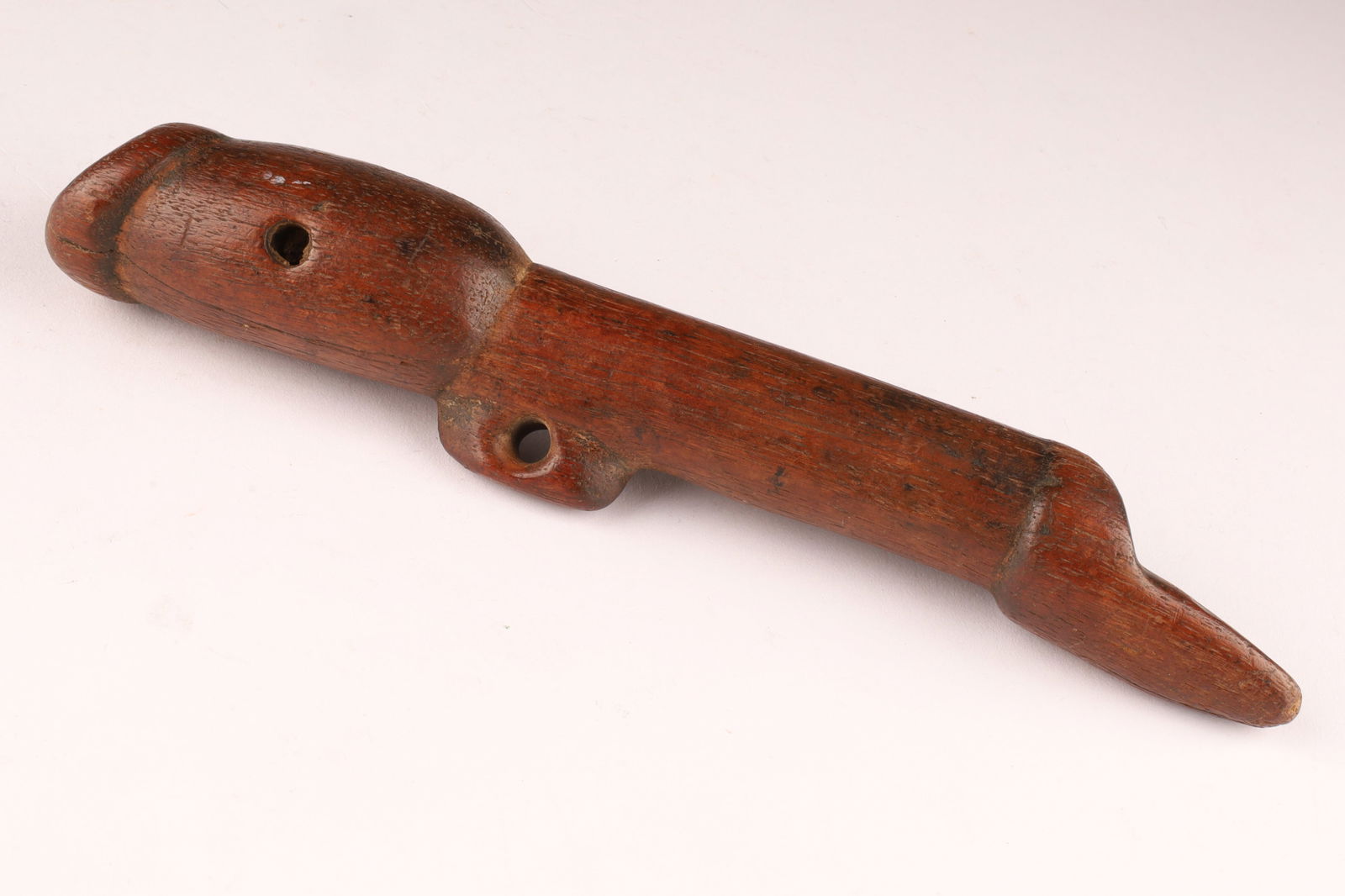Native American Carved Wood Pipe Stem, Plains/Eastern Woodlands, 19th-Early 20th C. (1 of 5)
