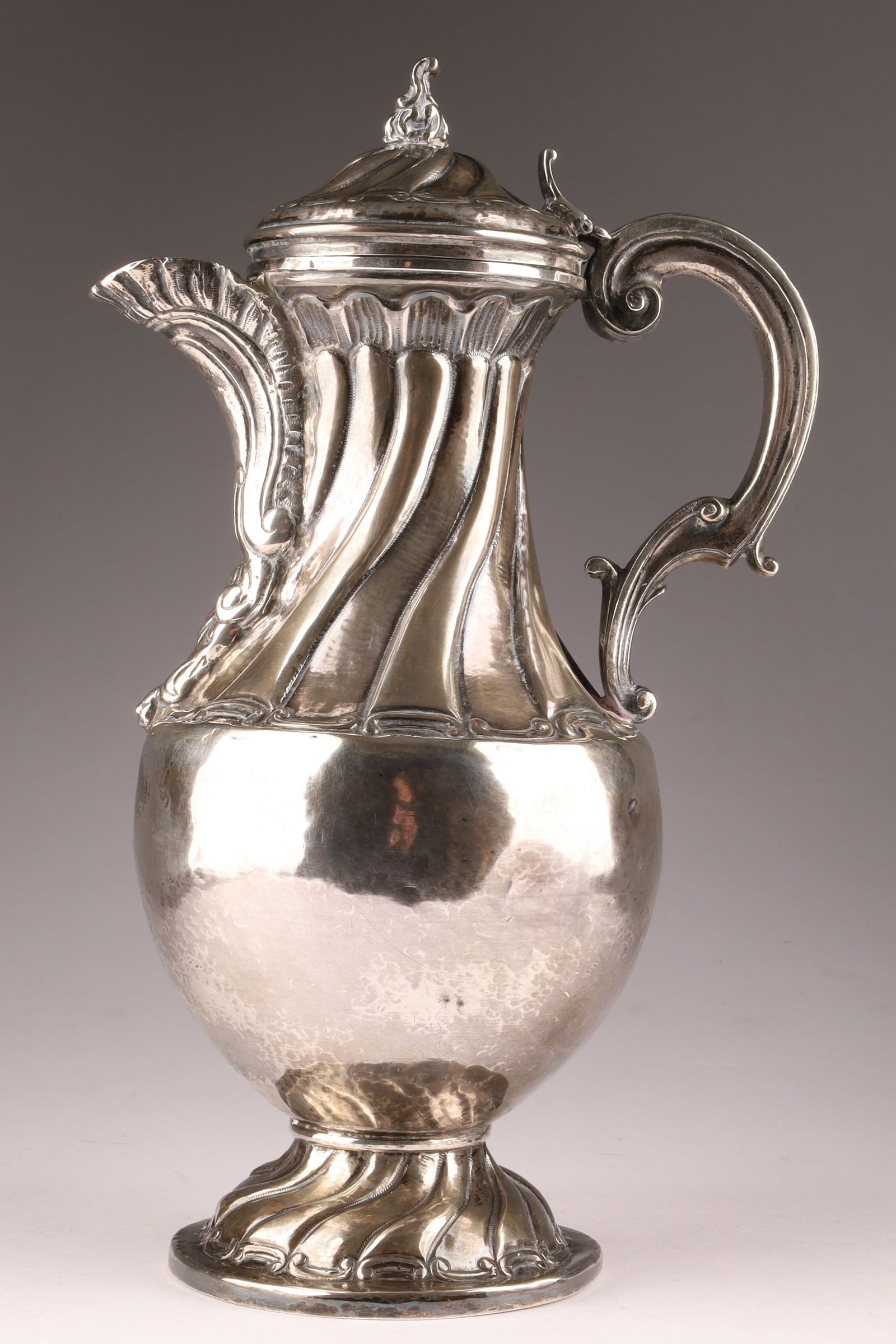 19th C. Spanish Silver Ewer (Marked, Hand-Wrought) (1 of 8)