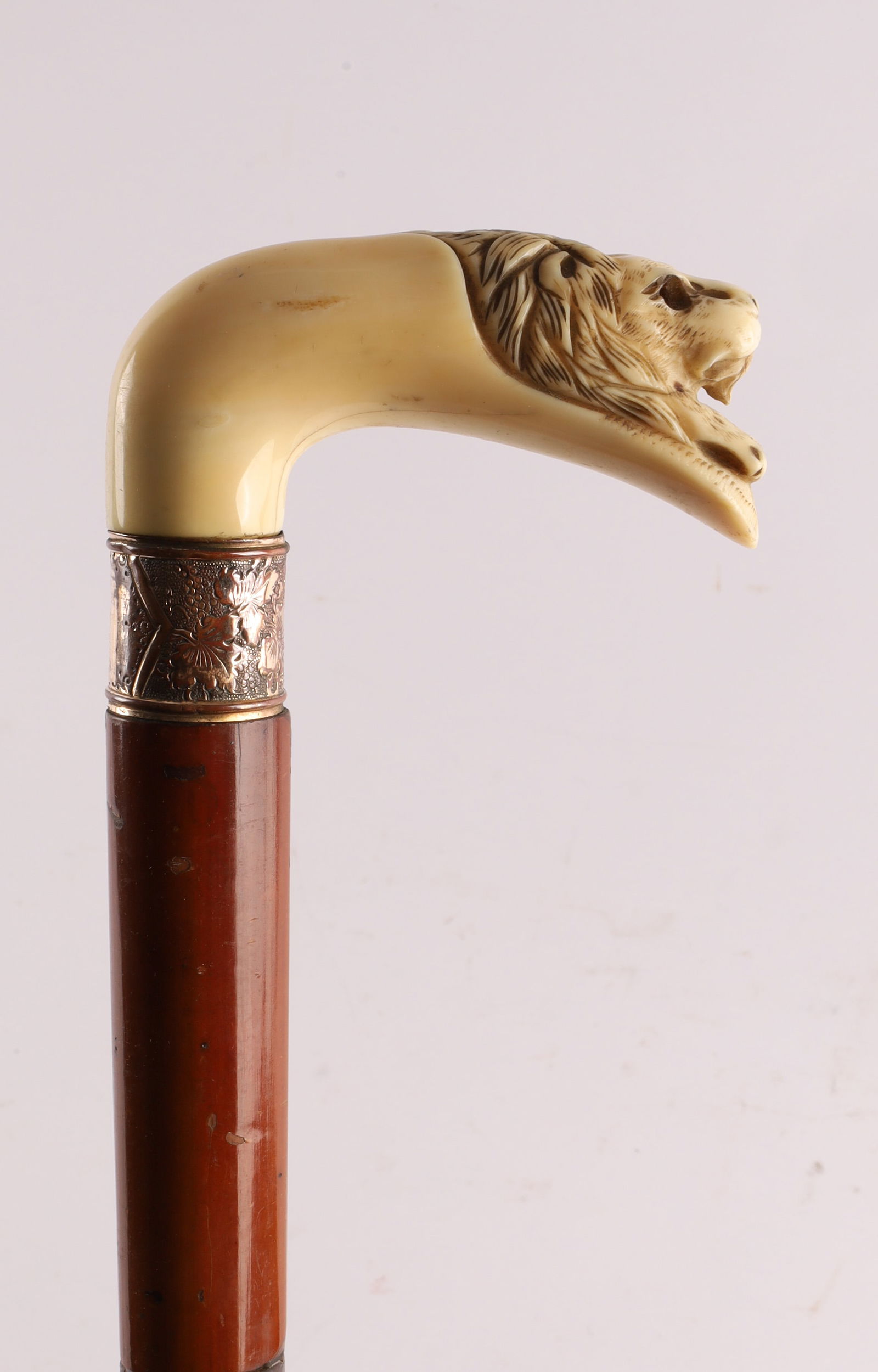 Antique Victorian Cane Walking Stick Sword, Carved Lion Handle (1 of 6)