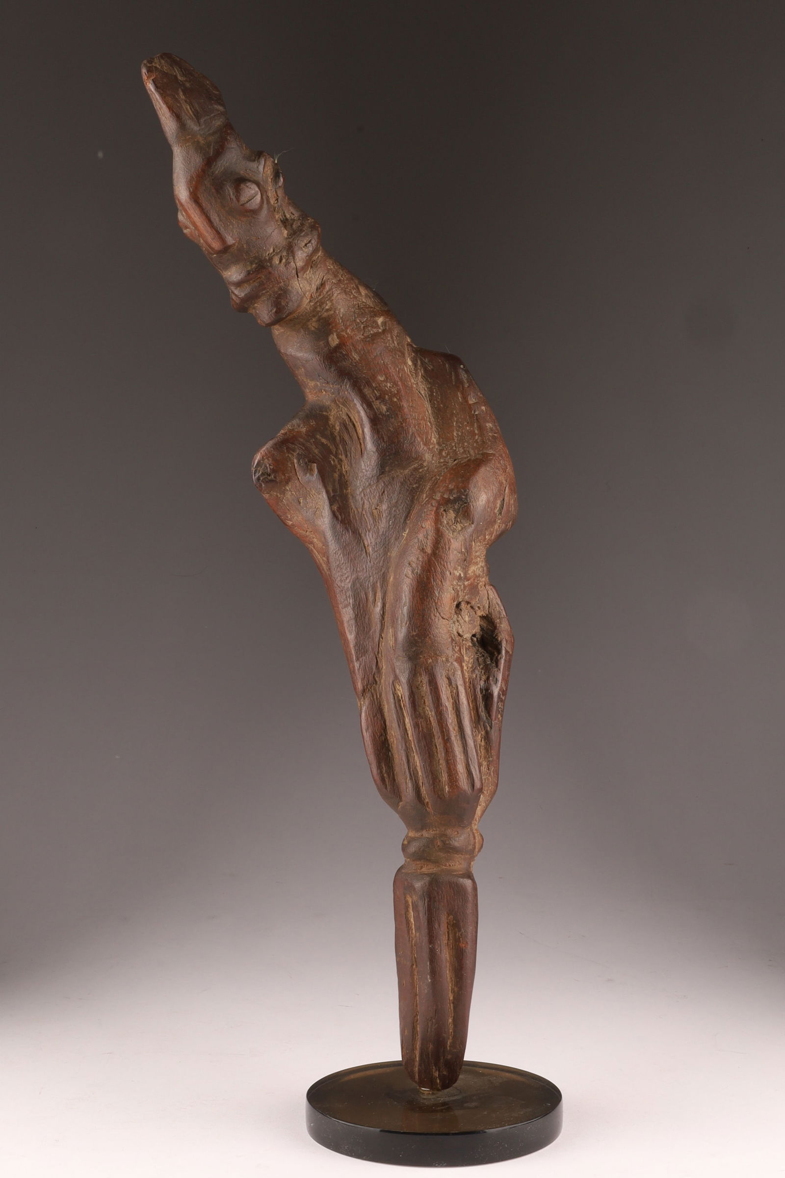 African Hand Carved Hardwood Biomorphic Ritual Figural Sculpture (1 of 7)
