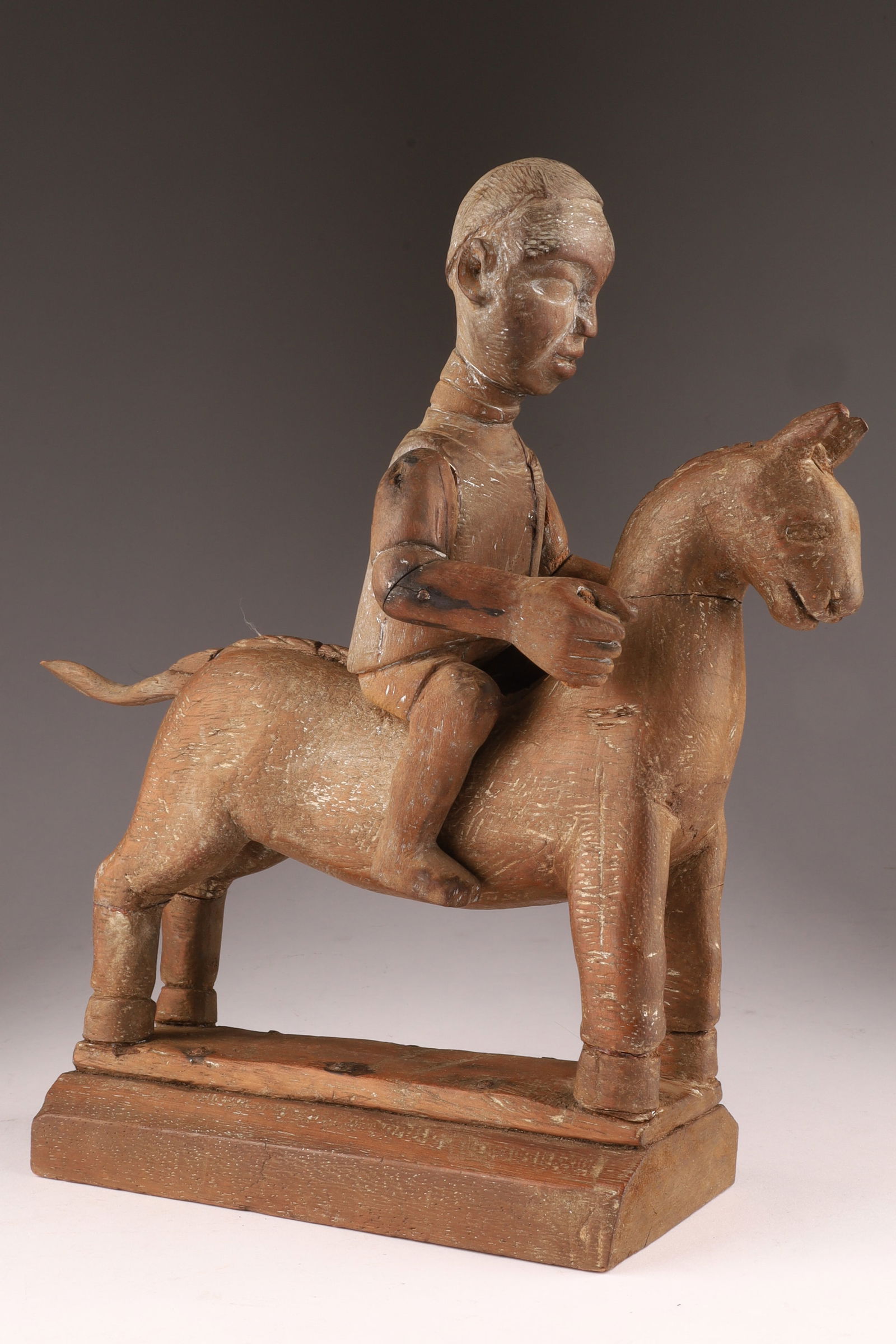 African Carved Hardwood Figural Group Rider on Horseback (1 of 7)