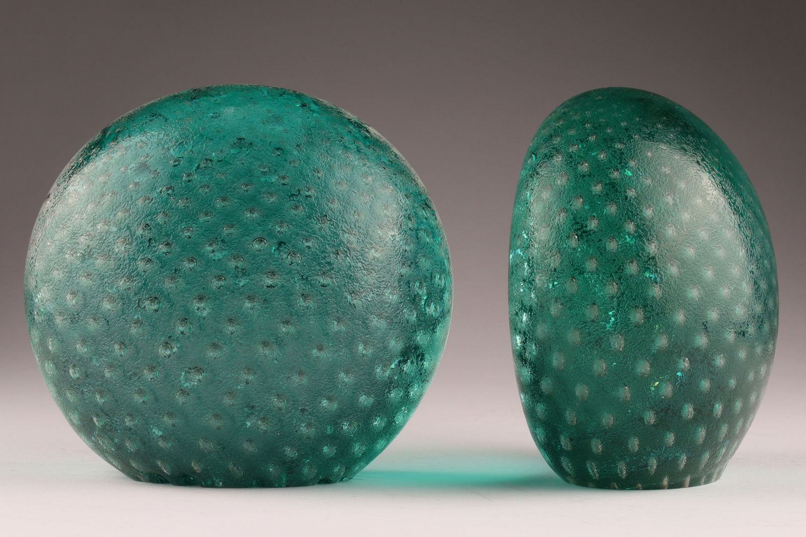 VENINI VINTAGE Murano Corroso Glass Bookends, Set of Two (1 of 6)