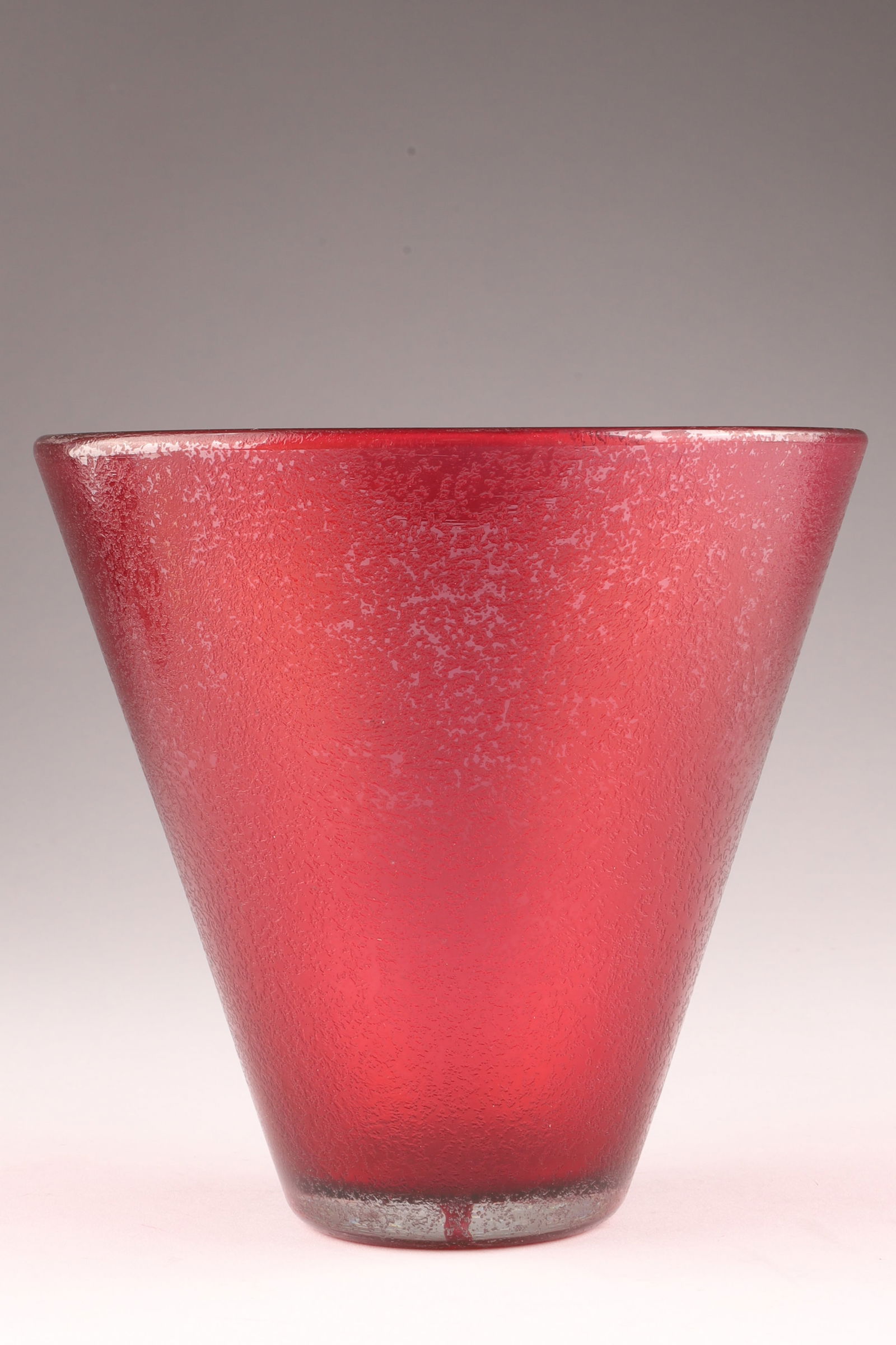 VENINI CARLO SCARPA Corroso Art Glass Vase, Ruby Red, 1940s (1 of 7)