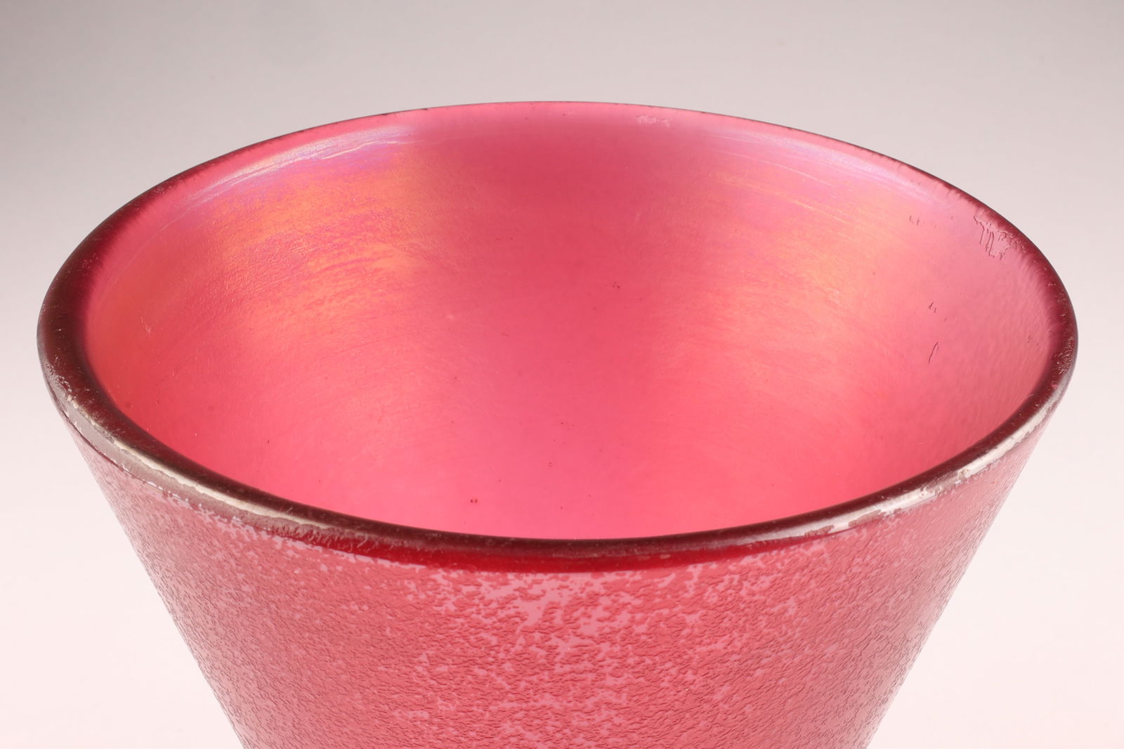 VENINI CARLO SCARPA Corroso Art Glass Vase, Ruby Red, 1940s - 3