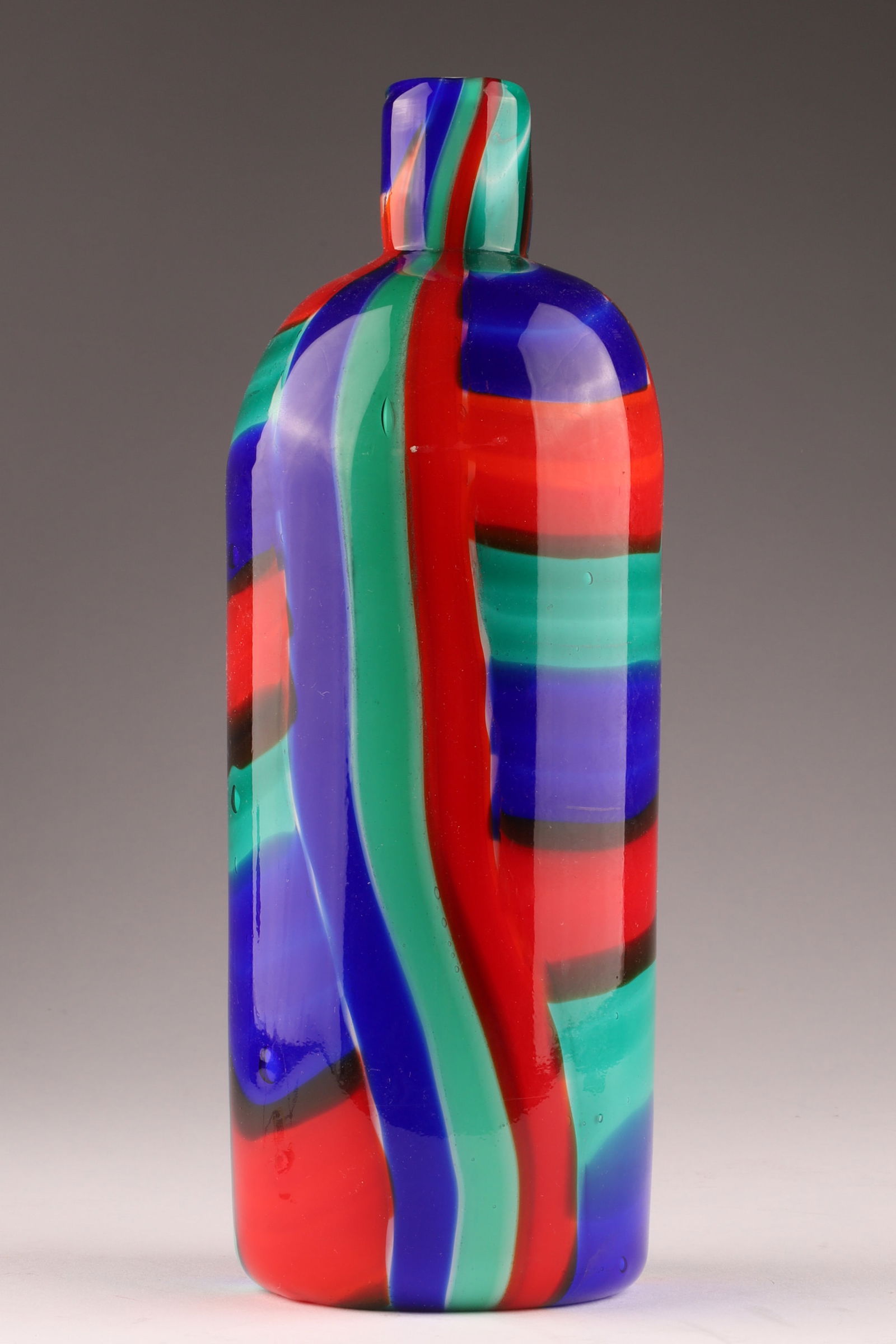 ANZOLO FUGA Attributed Murano Striped Art Glass Vase, 1950s (1 of 6)