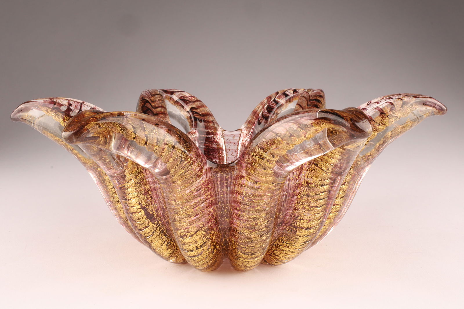 BAROVIER & TOSO Cordonato D'oro Artichoke Glass Bowl (1 of 6)