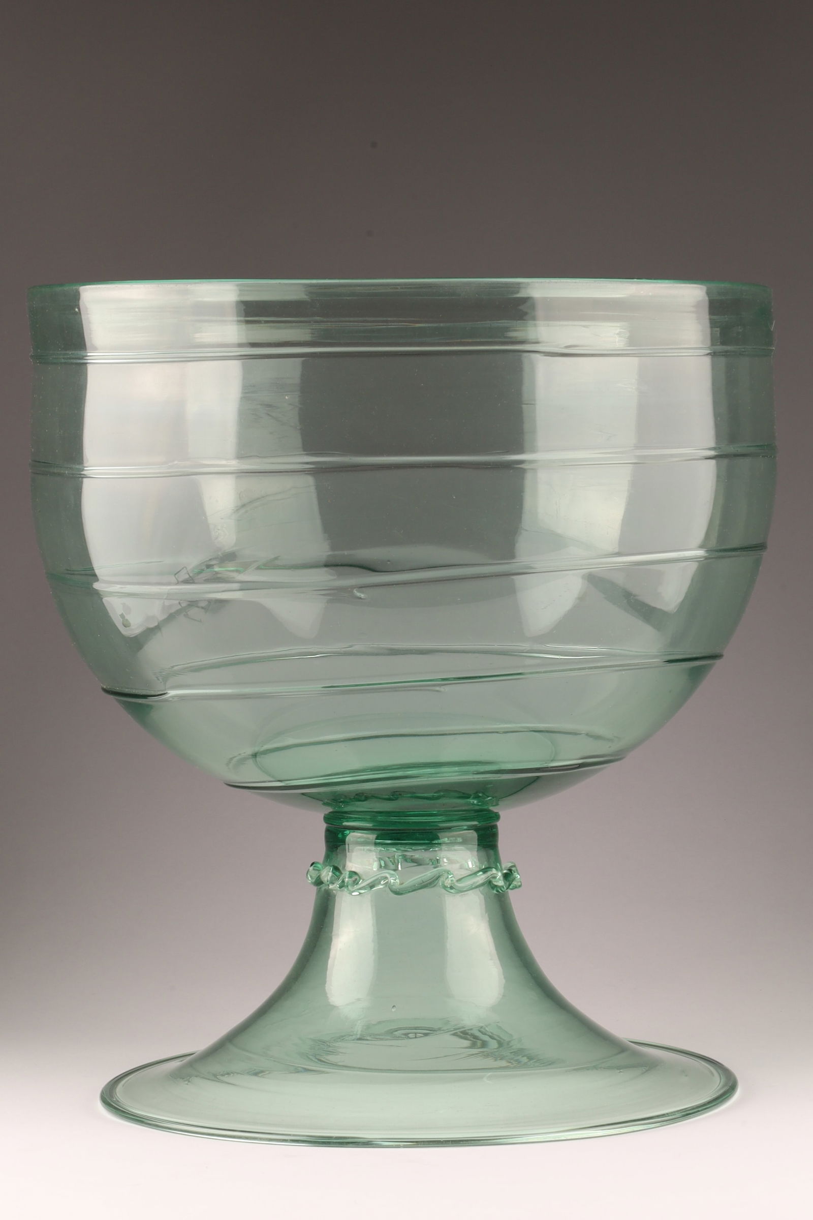 LARGE EARLY C.V.M. Murano Art Glass Footed Centerpiece Bowl, Seafoam (1 of 8)
