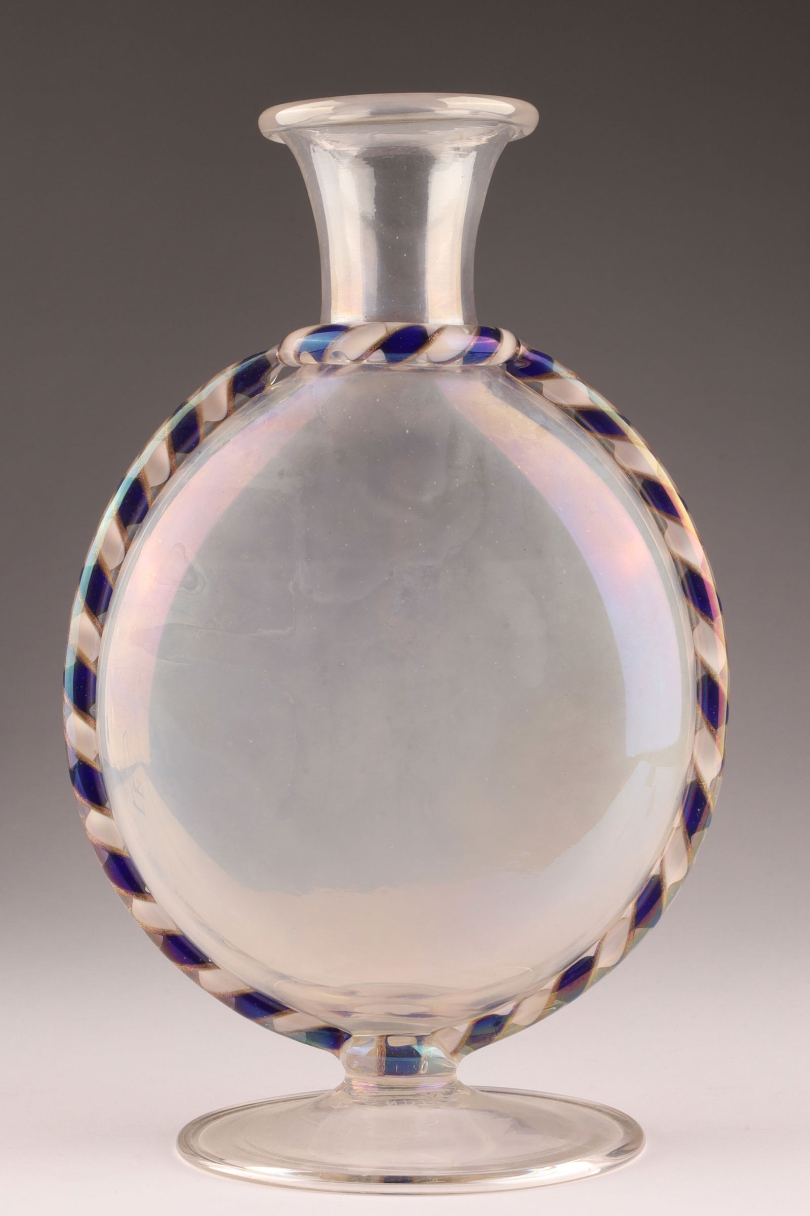 VENETIAN Art Glass Flask Vase with Zanfirico Applied Decor (1 of 8)