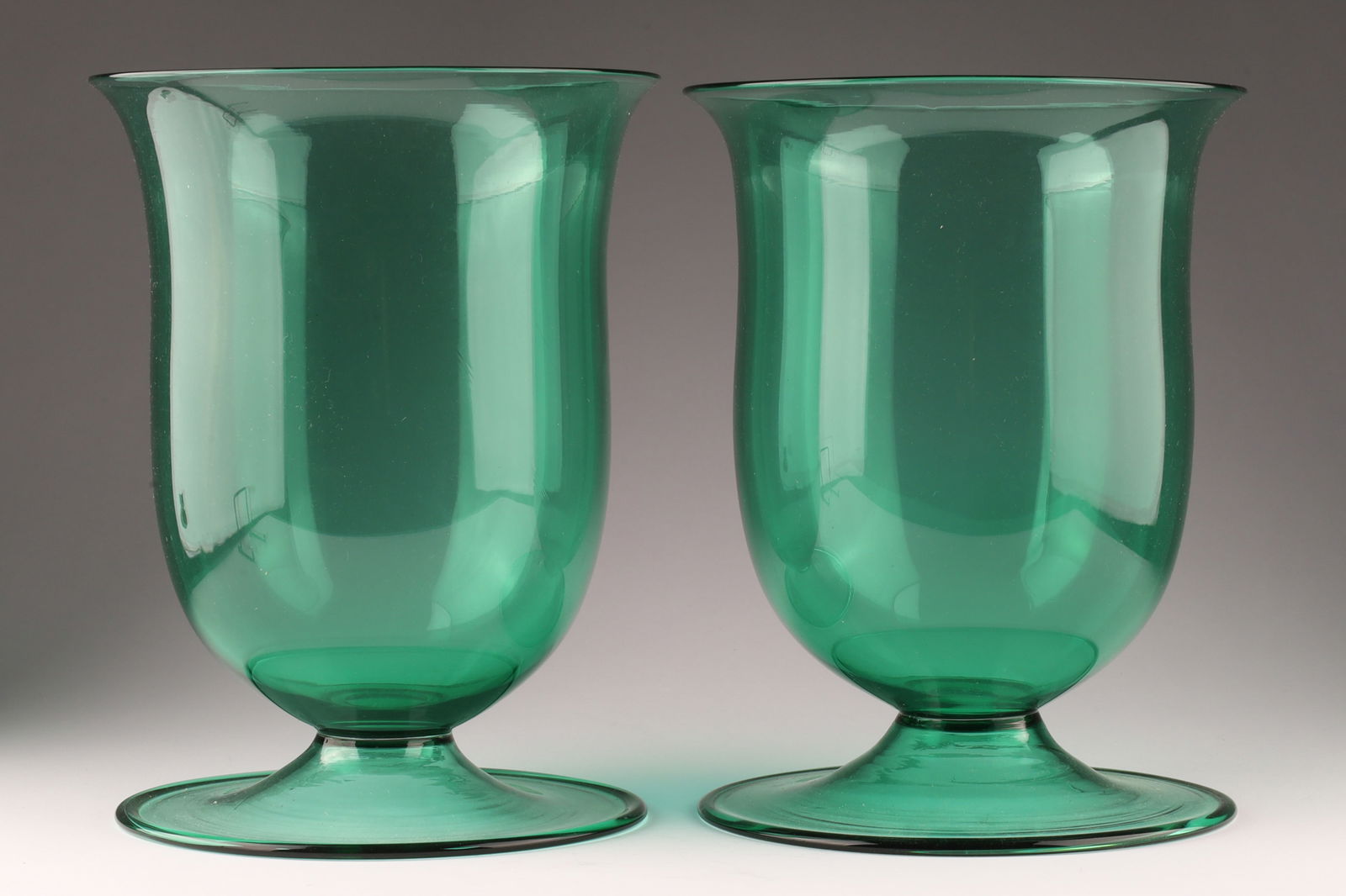 ARCHIMEDES SEGUSO Murano Art Glass Vases, Teal, Pair (1 of 6)