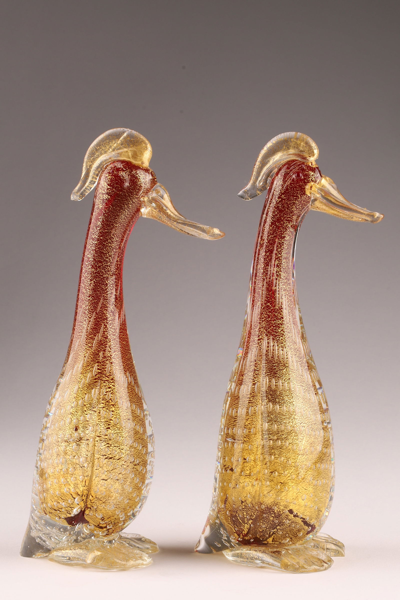 ARCHIMEDES SEGUSO Murano Art Glass Bird Figurines, Set of Two (1 of 6)