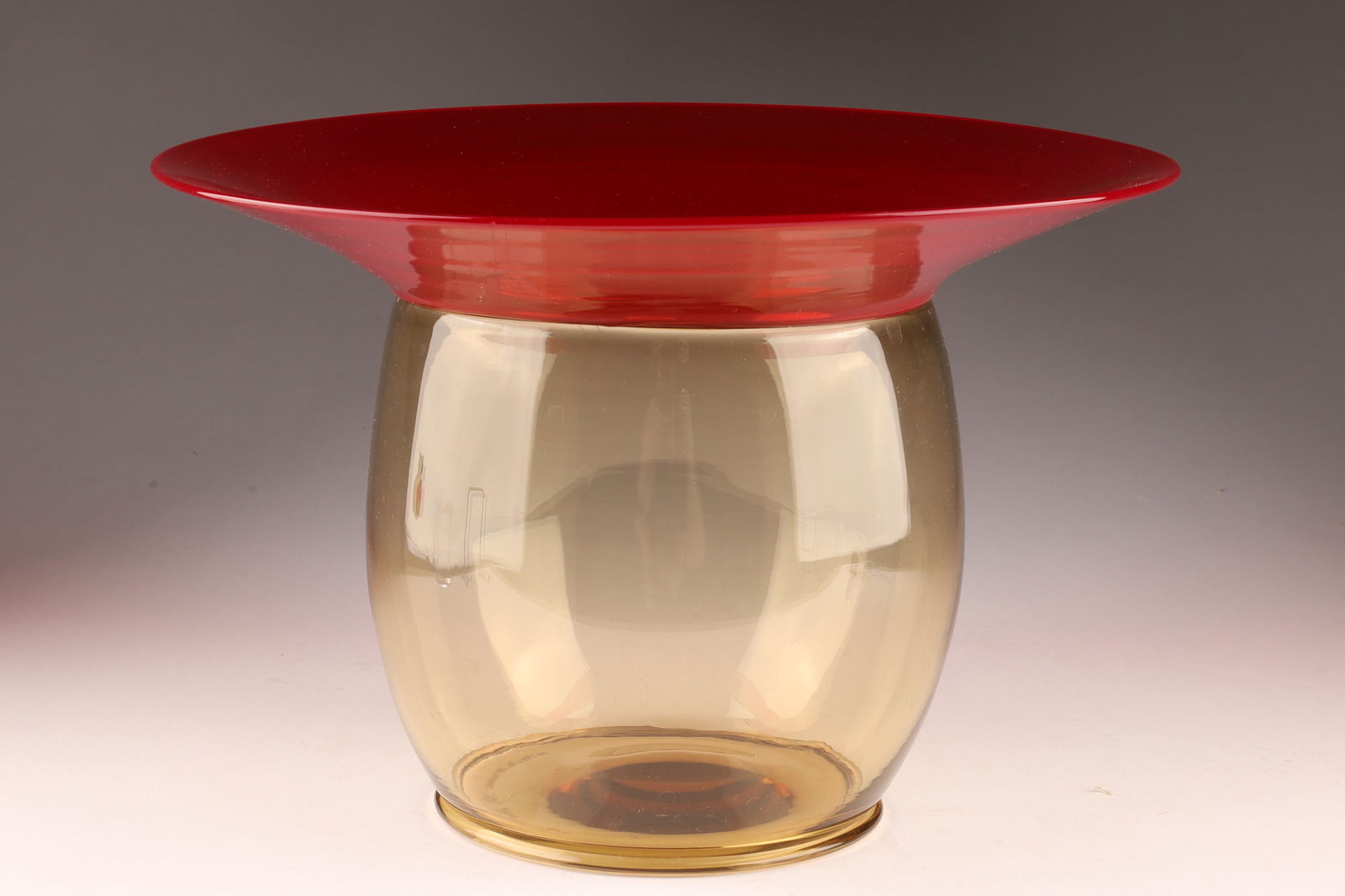 DE MAJO YOICHI OHIRA Murano Incalmo Art Glass Vase, Red/Amber (1 of 6)