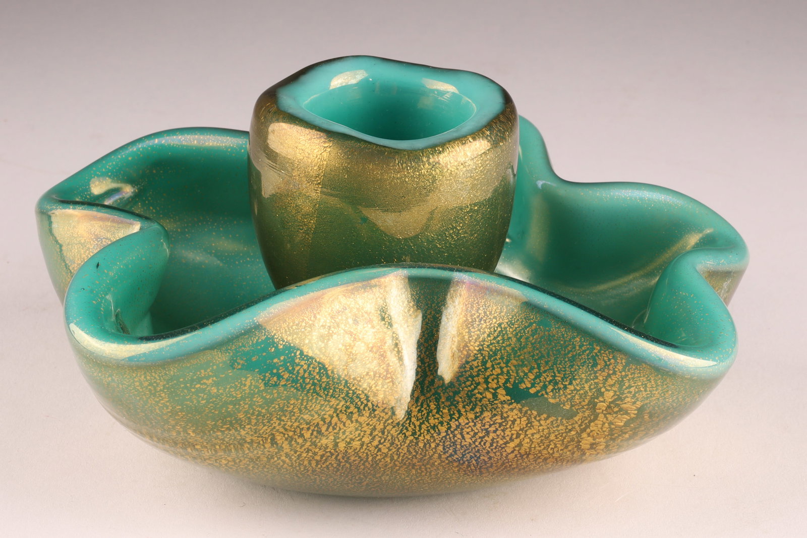 ALFREDO BARBINI Attributed Murano Gold Candlestick (1 of 6)