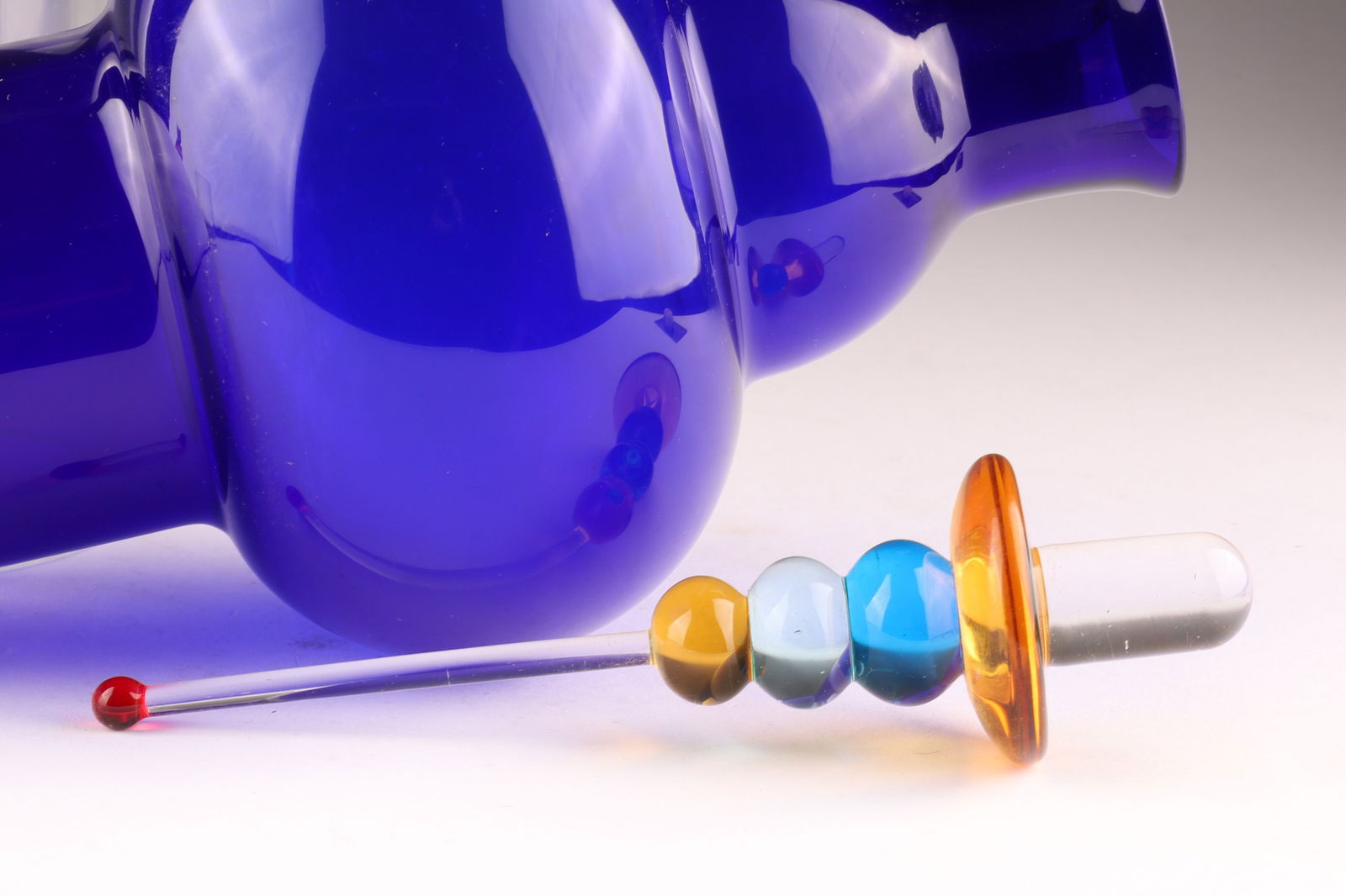 STRIKING VINCENZO NASON MURANO 3-PART DECANTER VINTAGE ITALIAN ART GLASS BARWARE 1980s - 5