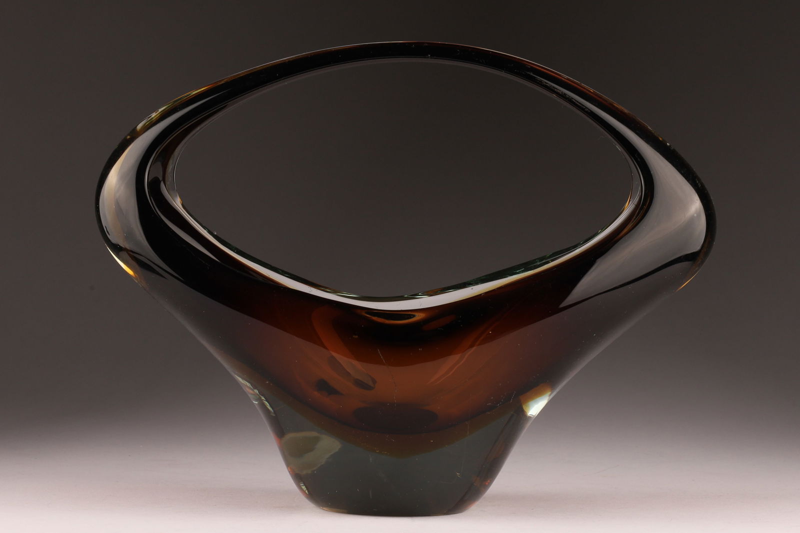 Murano Italy Archimede Seguso Sommerso Art Glass Centrepiece Basket Vase (1 of 6)