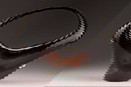 Murano Italy Archimede Seguso Sommerso Art Glass Centrepiece Basket Vase (1 of 6)