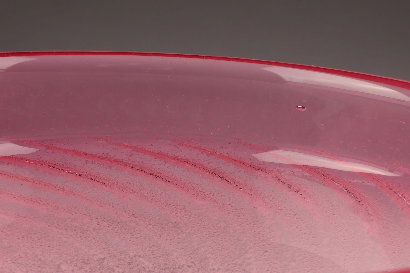 Skrdlovice Czech Pink Swirled Bubble Art Glass Bowl by Ladislav Palecek - 3