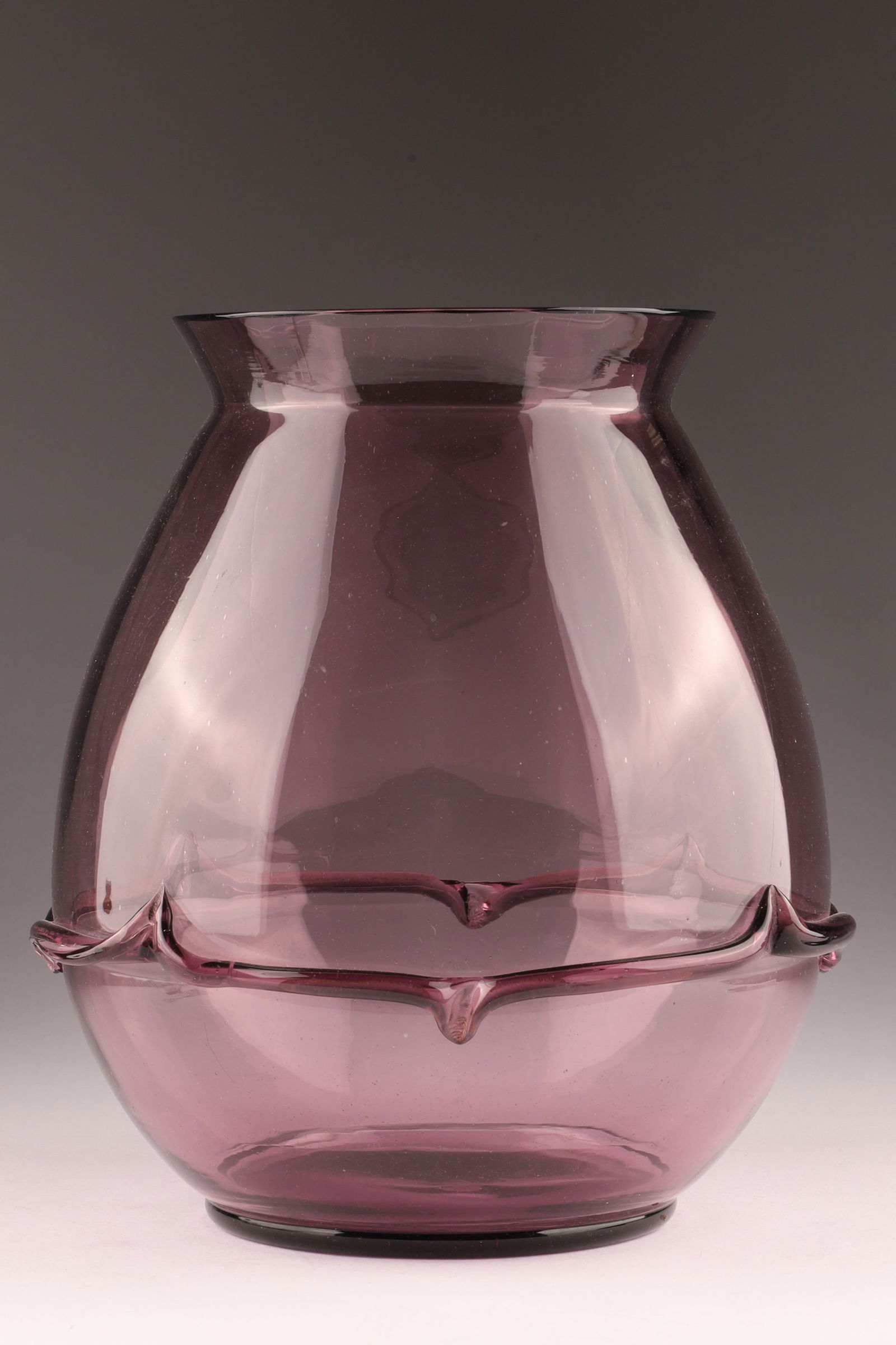 Large Amethyst / Purple Murano Art Glass Soffiato Vase with Applied Decoration (1 of 8)