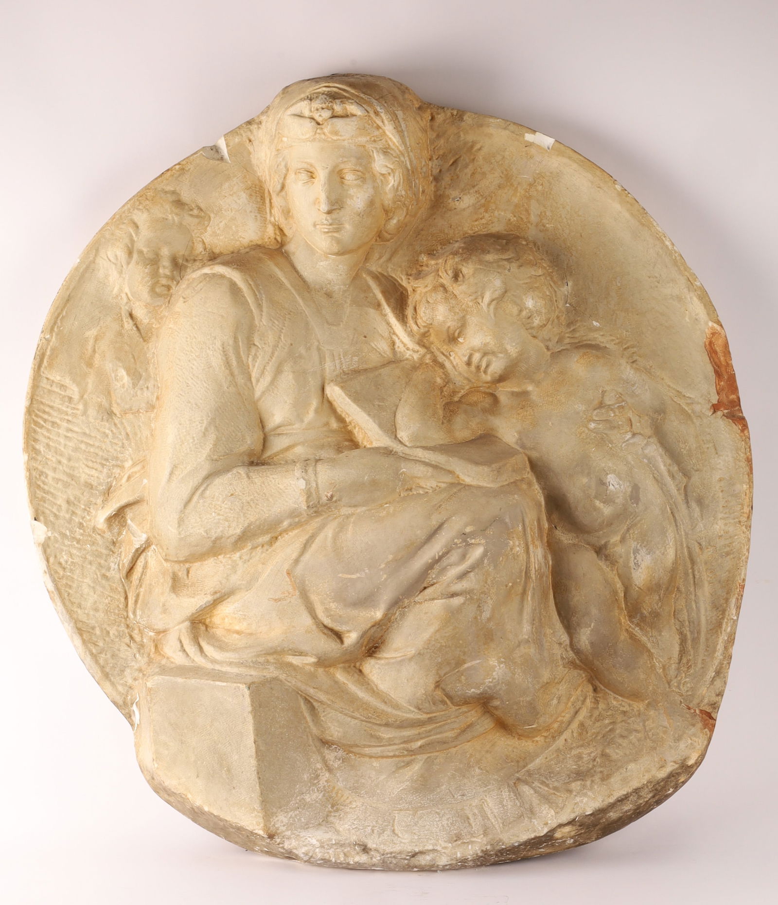 The Pitti Tondo, a full-size plaster Madonna and Child roundel after the original by Michelangelo (1 of 8)