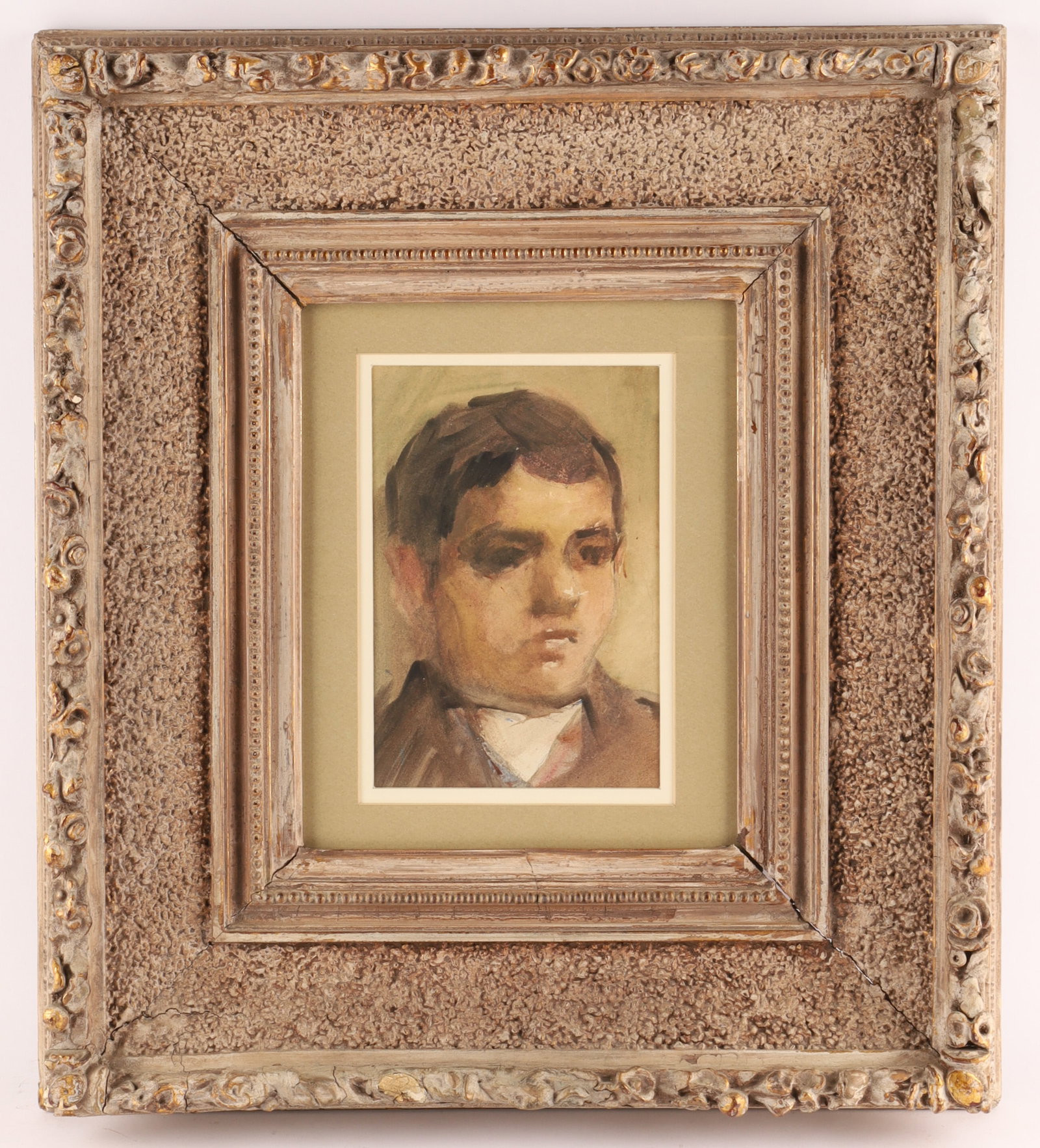 Early 20th Century Watercolor Portrait of a Young Boy, Framed (1 of 4)