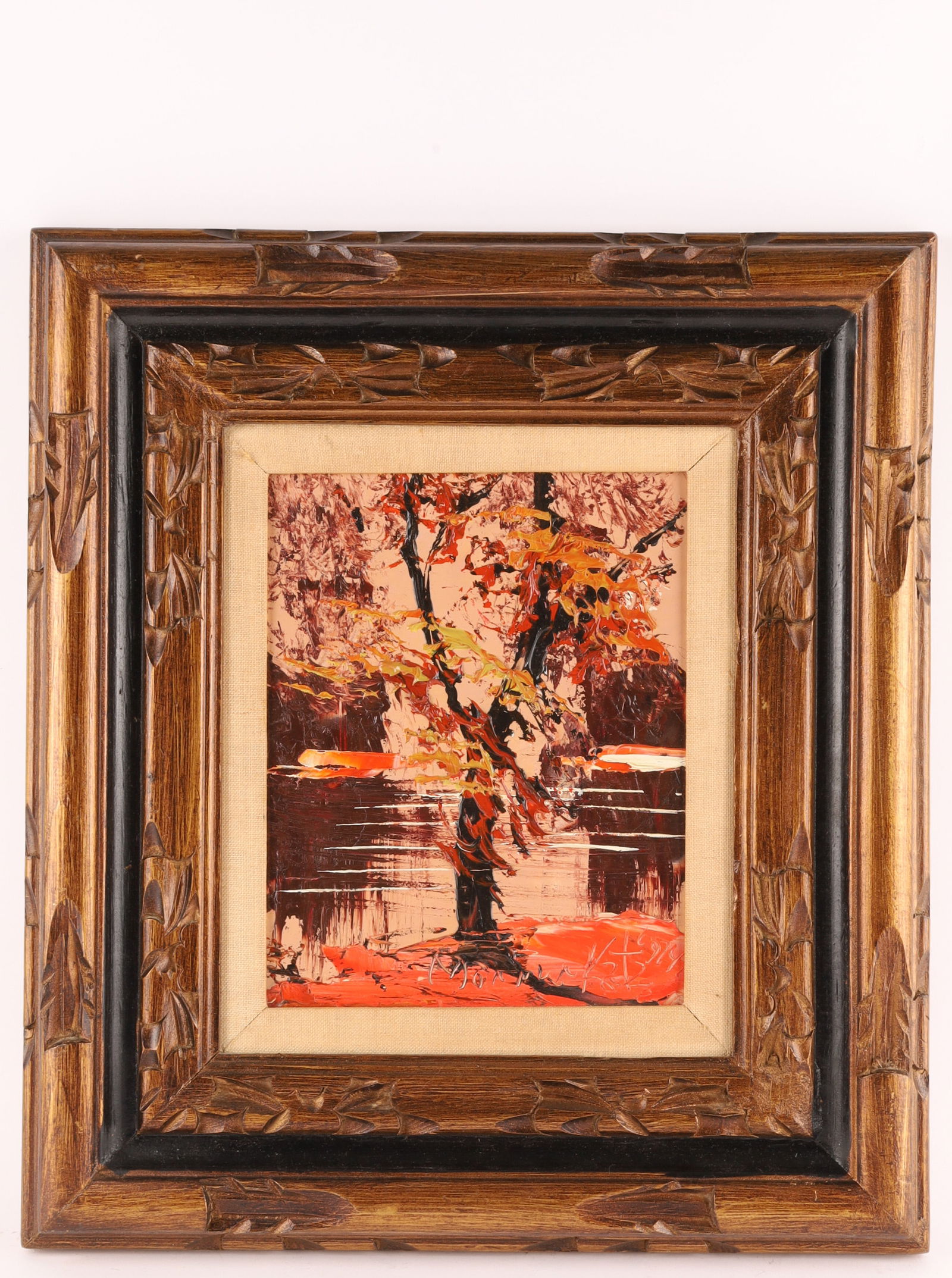 Morris Katz (Poland, 1931-2010) Oil on Board Fall Scene, 1974 (1 of 6)